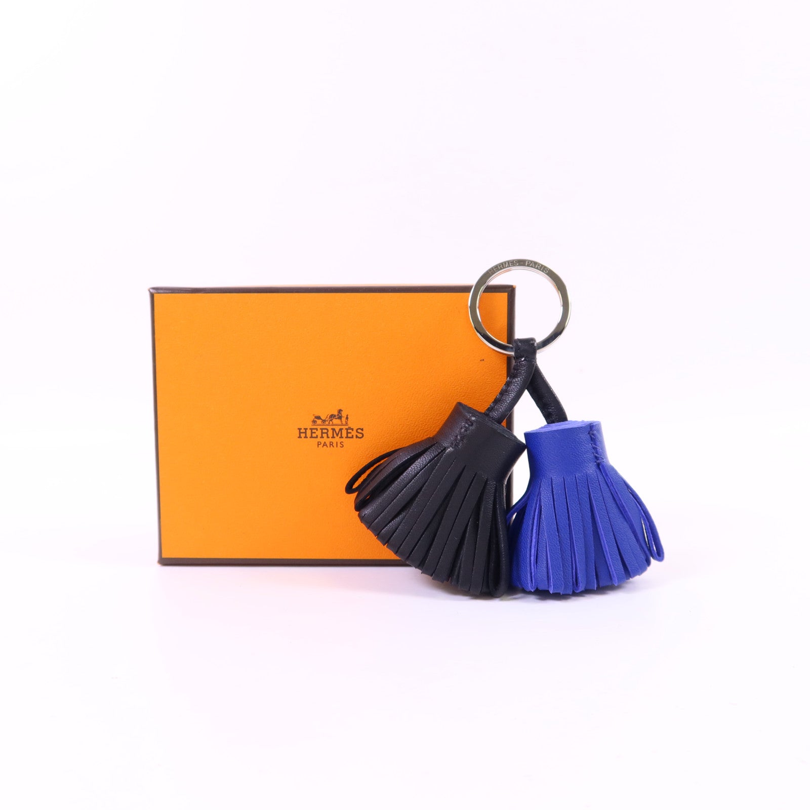 HERMES 【激減優惠】Milo皮革Carmen Duo銀扣鎖匙扣