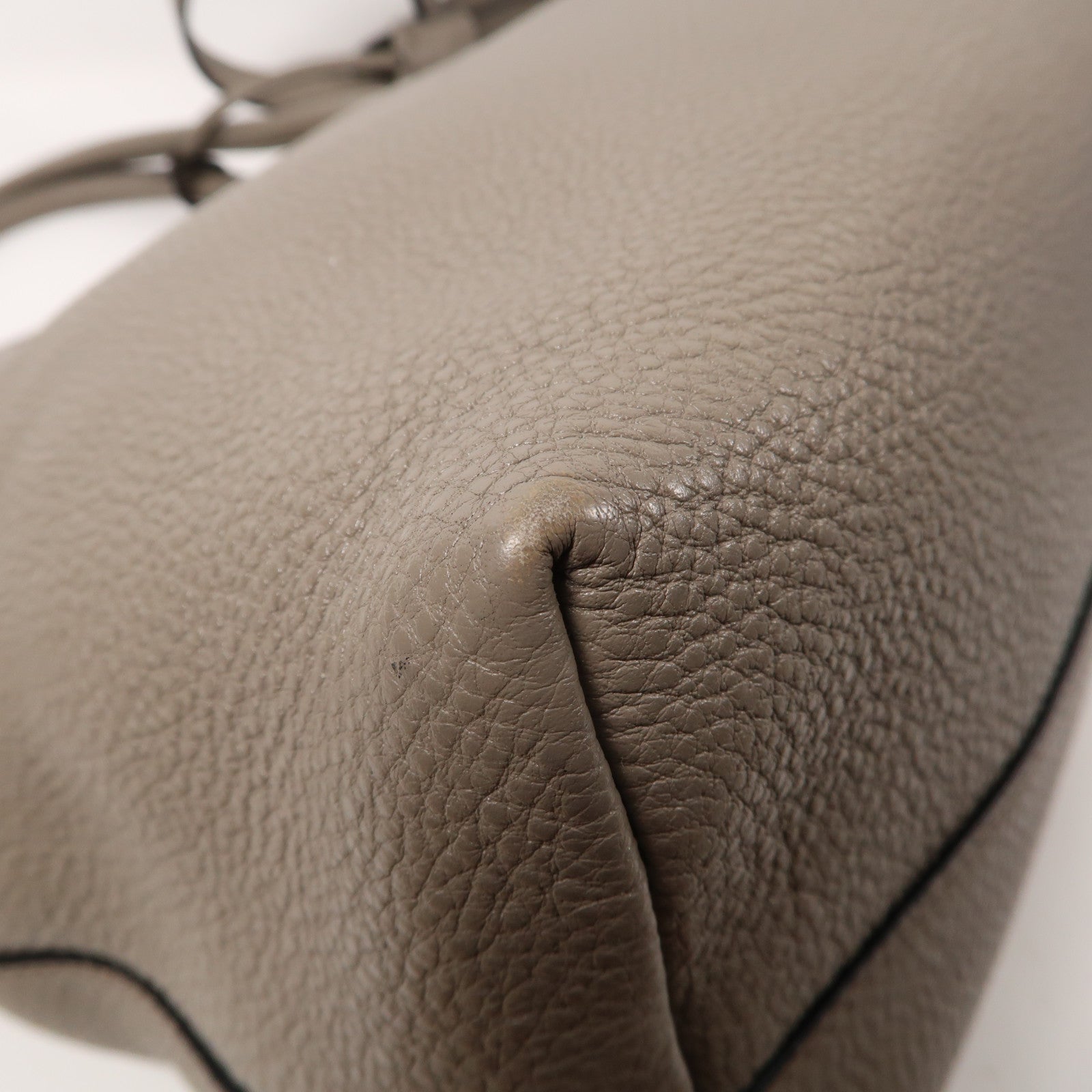 PRADA 皮革2 Way Shoulder金扣手挽肩背兩用袋啡色
