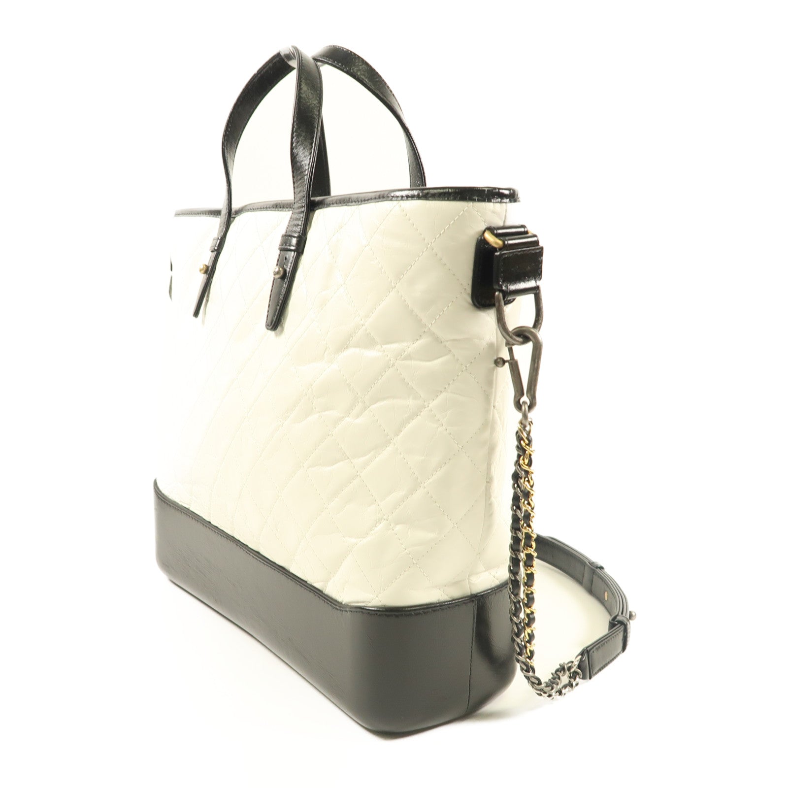 CHANEL 牛皮皮革Gabrielle銀扣/金扣手挽肩背兩用袋