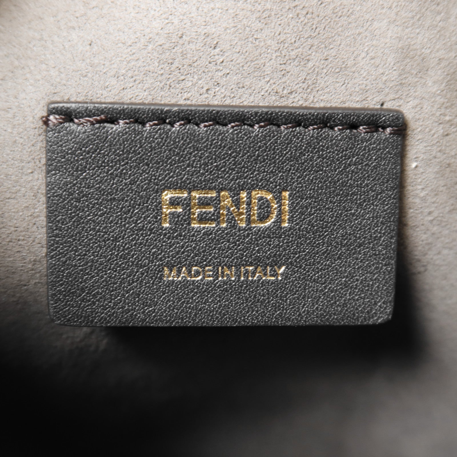 FENDI 帆布/牛皮皮革Mini Mon Tresor金扣手挽肩背兩用袋