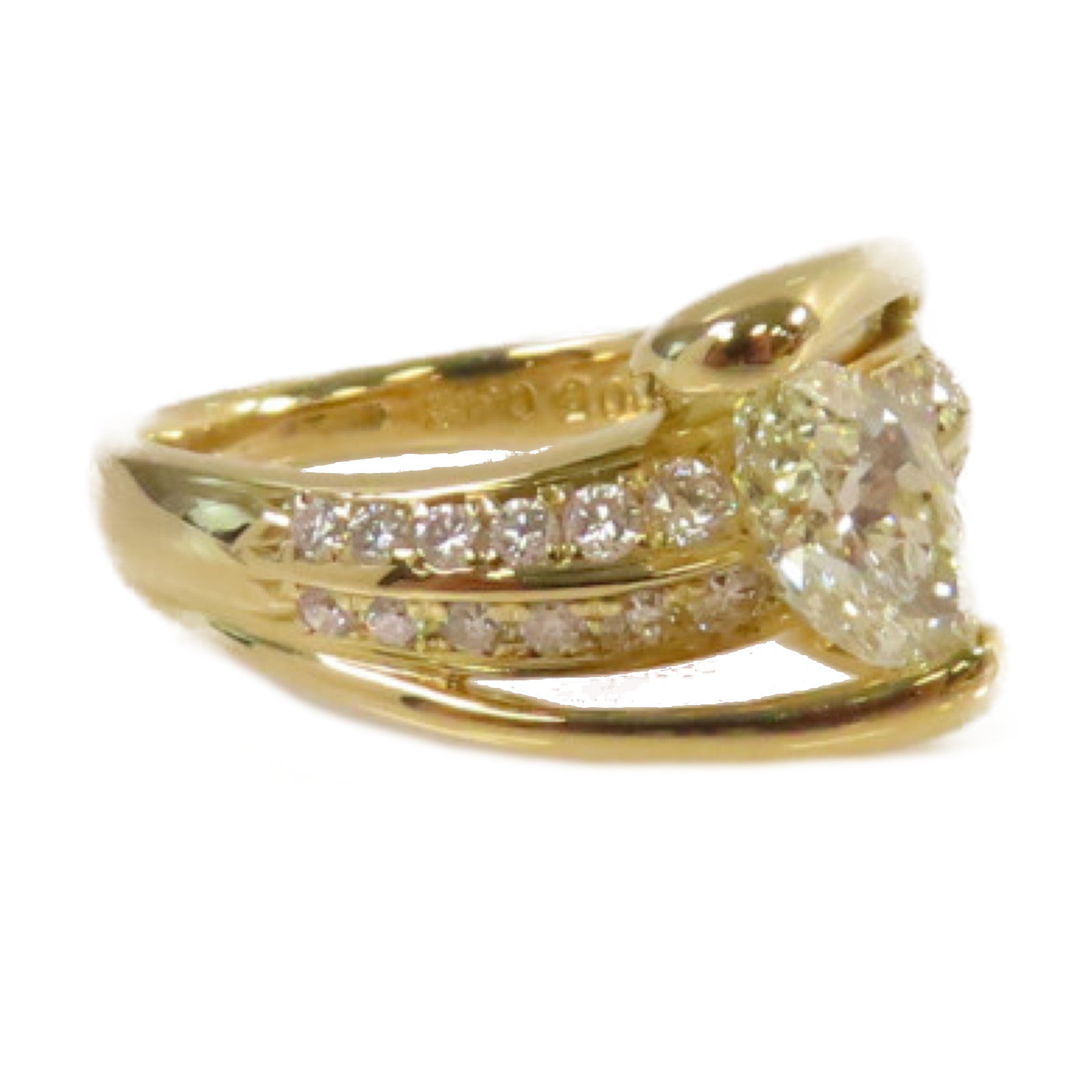 JEWELRY 【激減優惠】18K黃金/1.005ct/0.43ct鑽石Diamond Ring戒指US#5.5