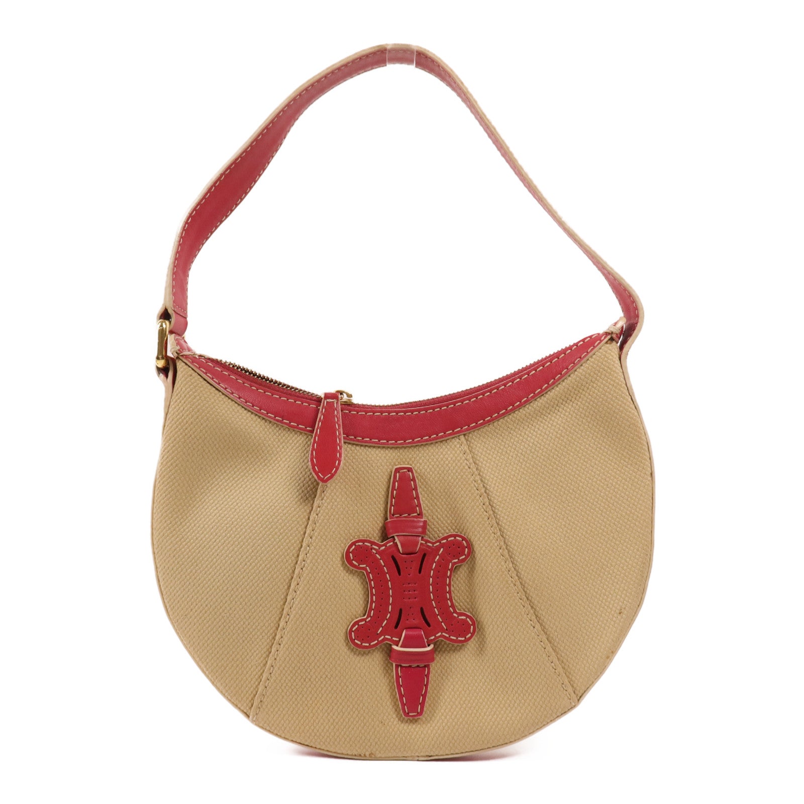 CELINE 帆布Shoulder Bag金扣肩背袋