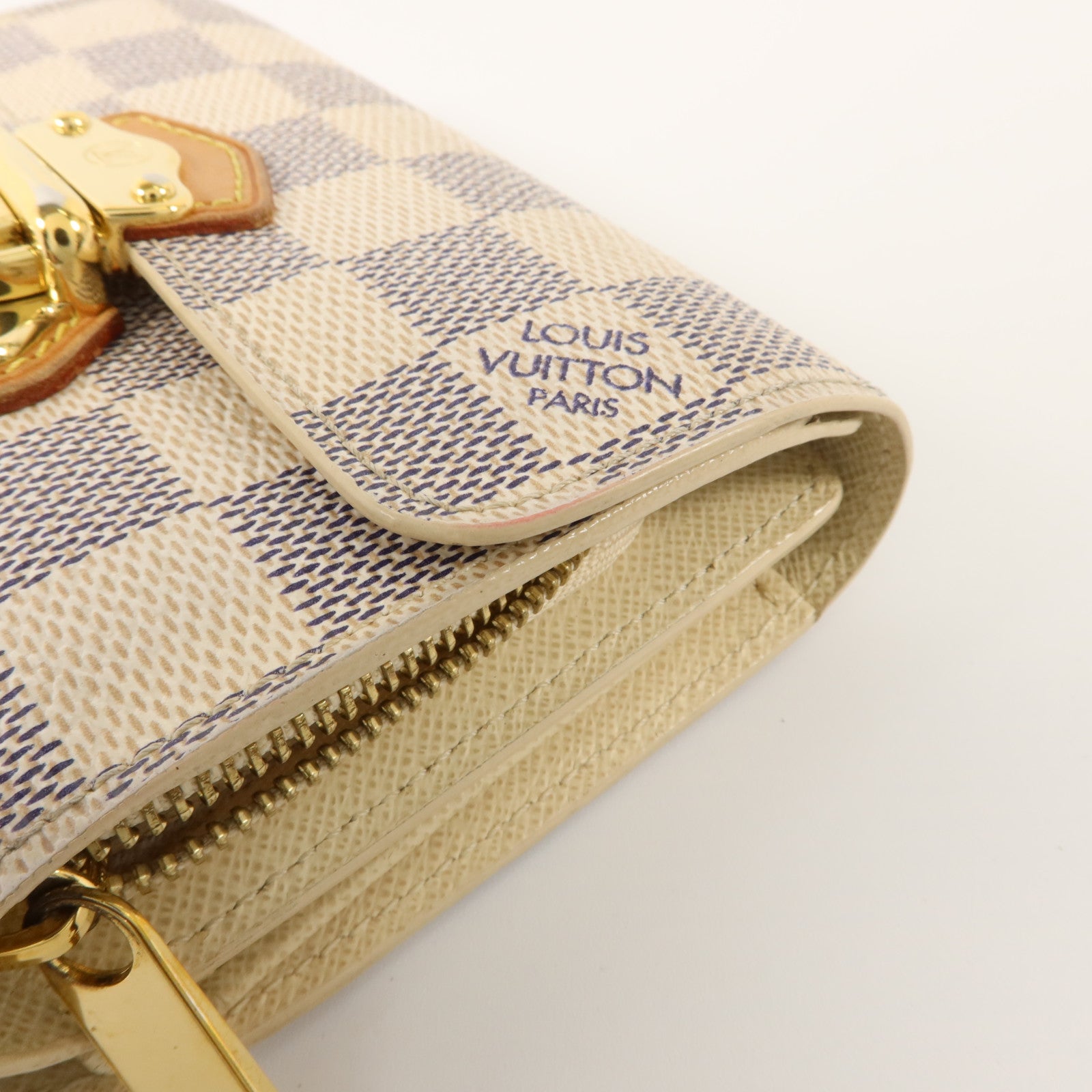 LOUIS VUITTON Damier Azur Portefeuille Joy Wallet金扣錢包
