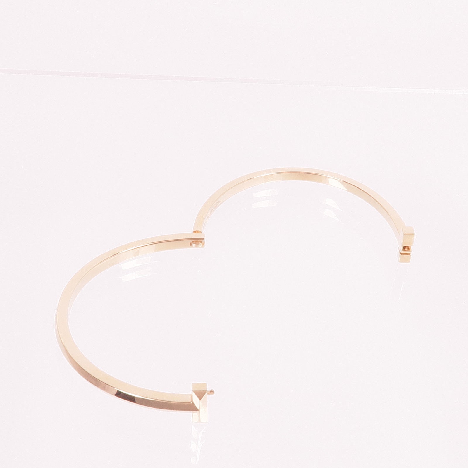 TIFFANY＆CO 18K玫瑰金T1 Narrow Hinged Bangle手鐲