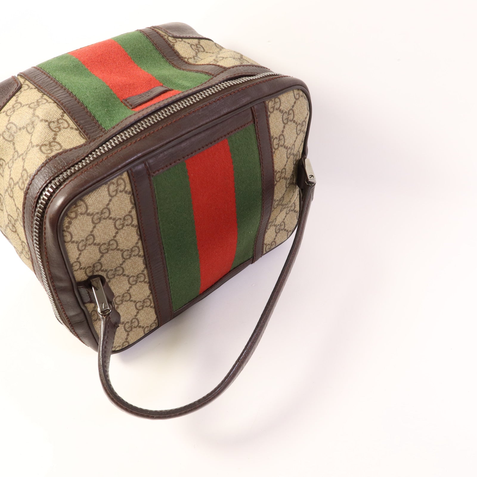 GUCCI 塗層帆布Cosmetic Bag銀扣化妝袋