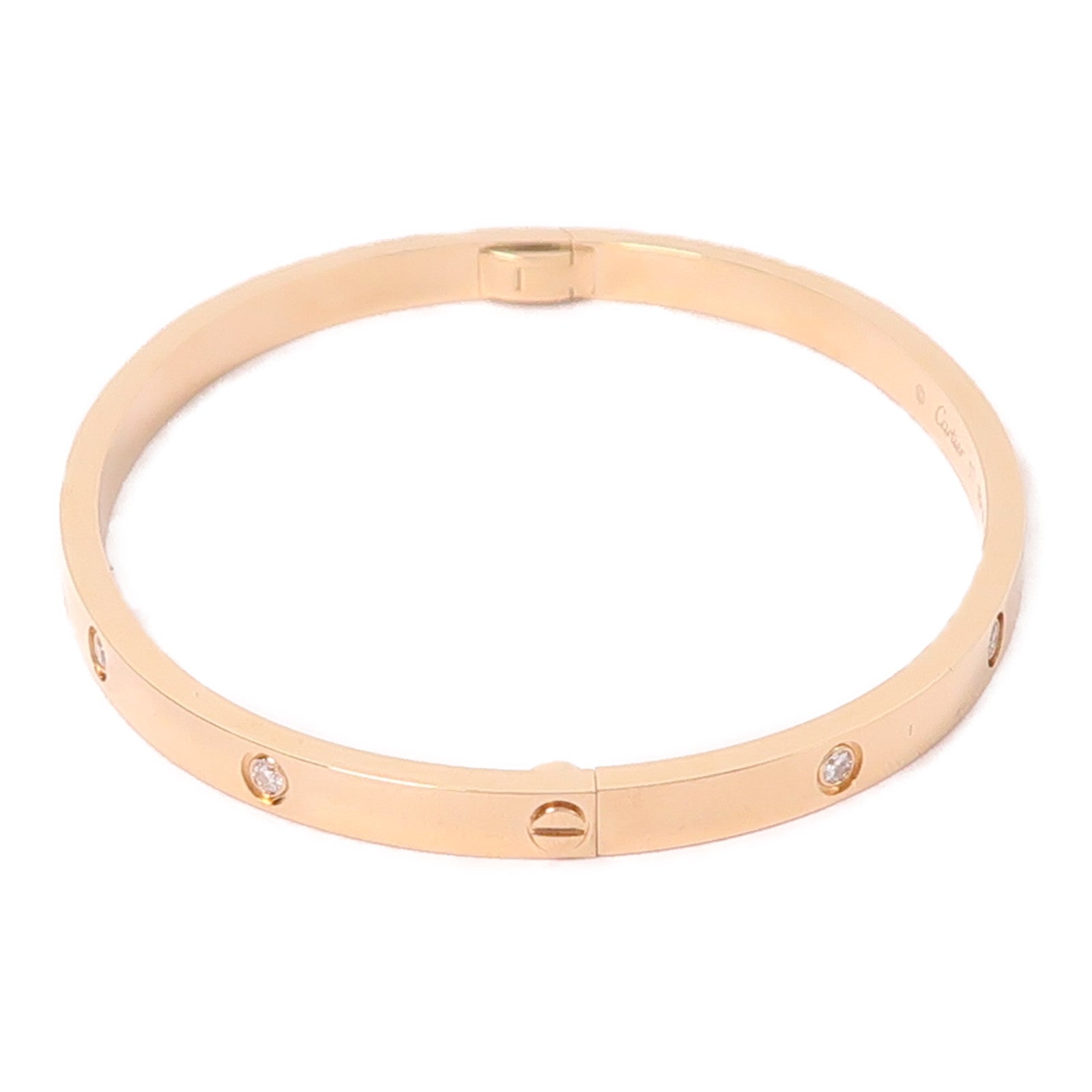 CARTIER 18K玫瑰金Love Bracelet Small Model 10 Diamonds鑽石手鐲#17