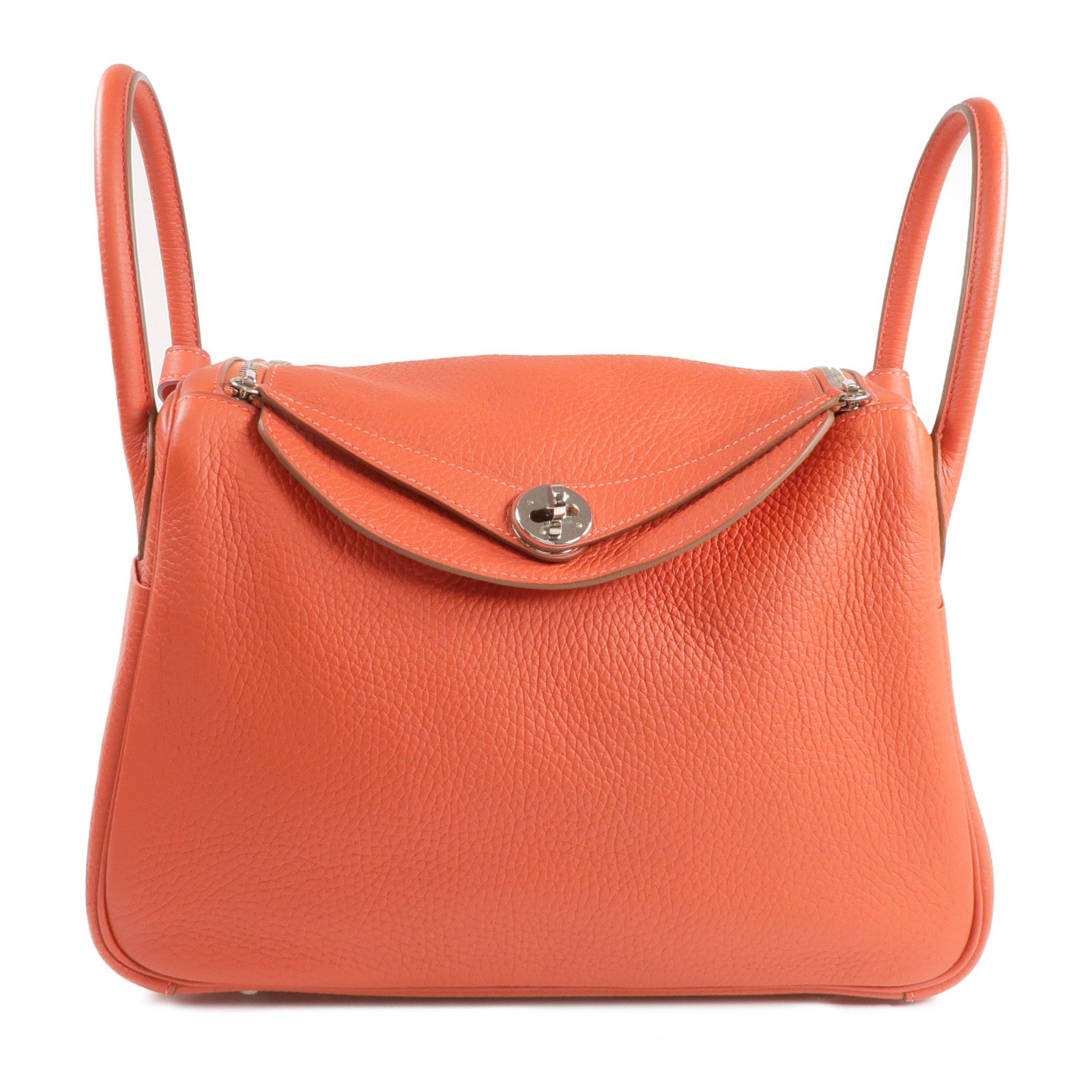 HERMES Clemence皮革Lindy 30手挽肩背兩用袋Sanguine/Rouge Pivoine
