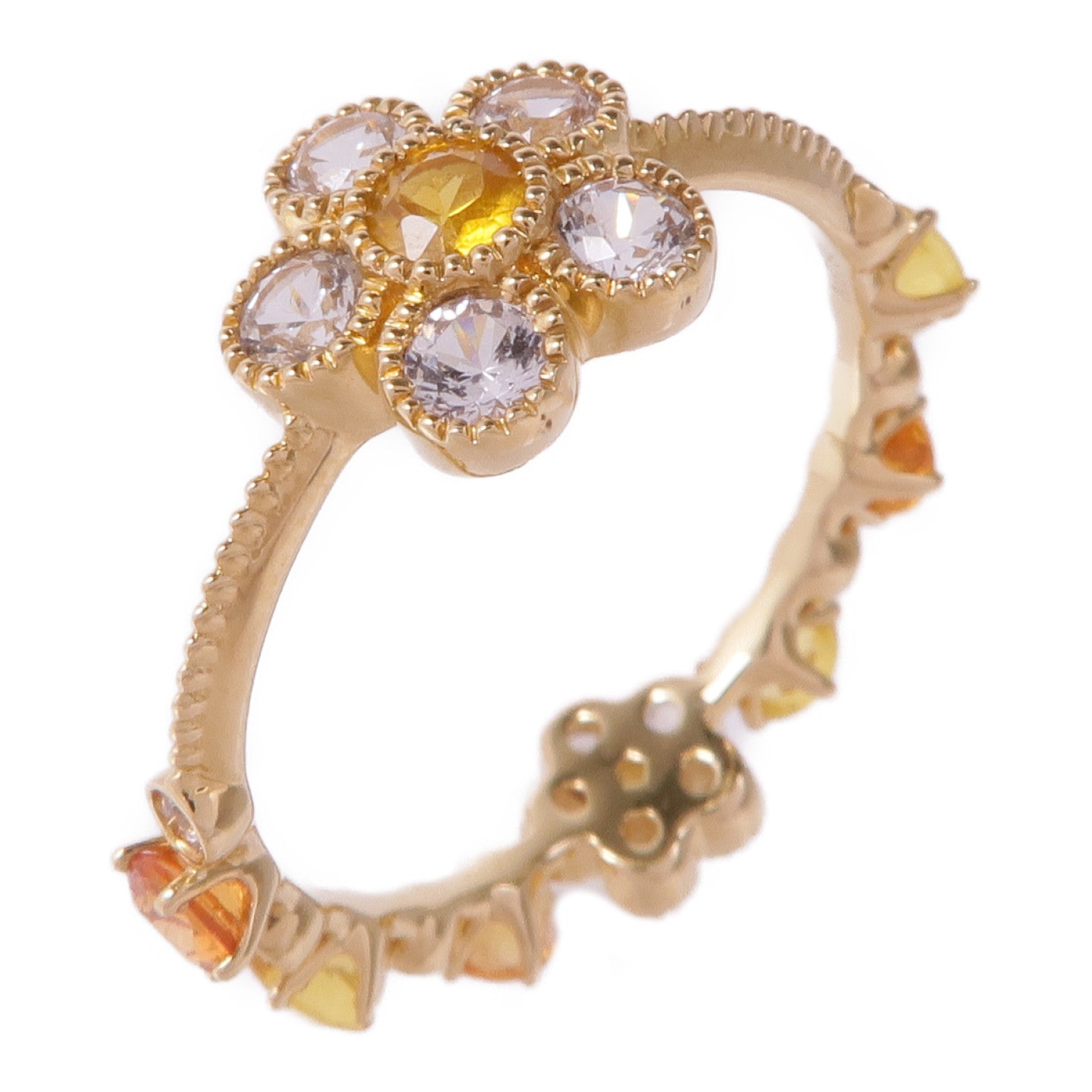 JEWELRY 18K黃金Sapphire Ring白色藍寶石戒指US#5.75