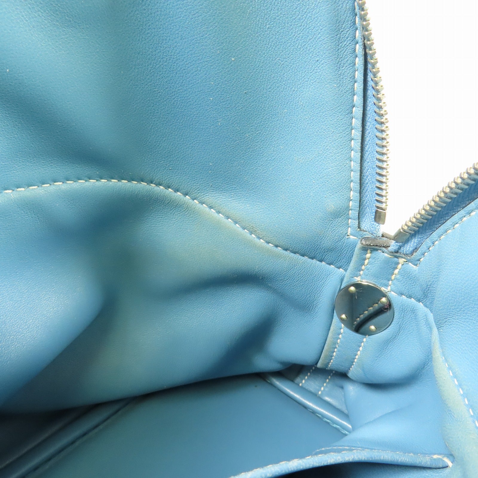 HERMES PHW Bolide 31 2way Shoulder Bag Clemence Leather Bleu Jean