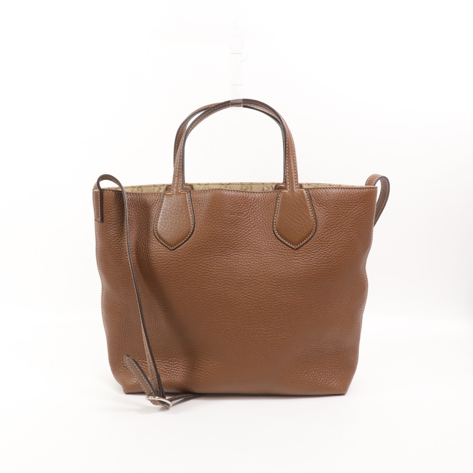GUCCI 帆布/牛皮皮革GG Reversible Ramble Tote Bag手挽肩背兩用袋