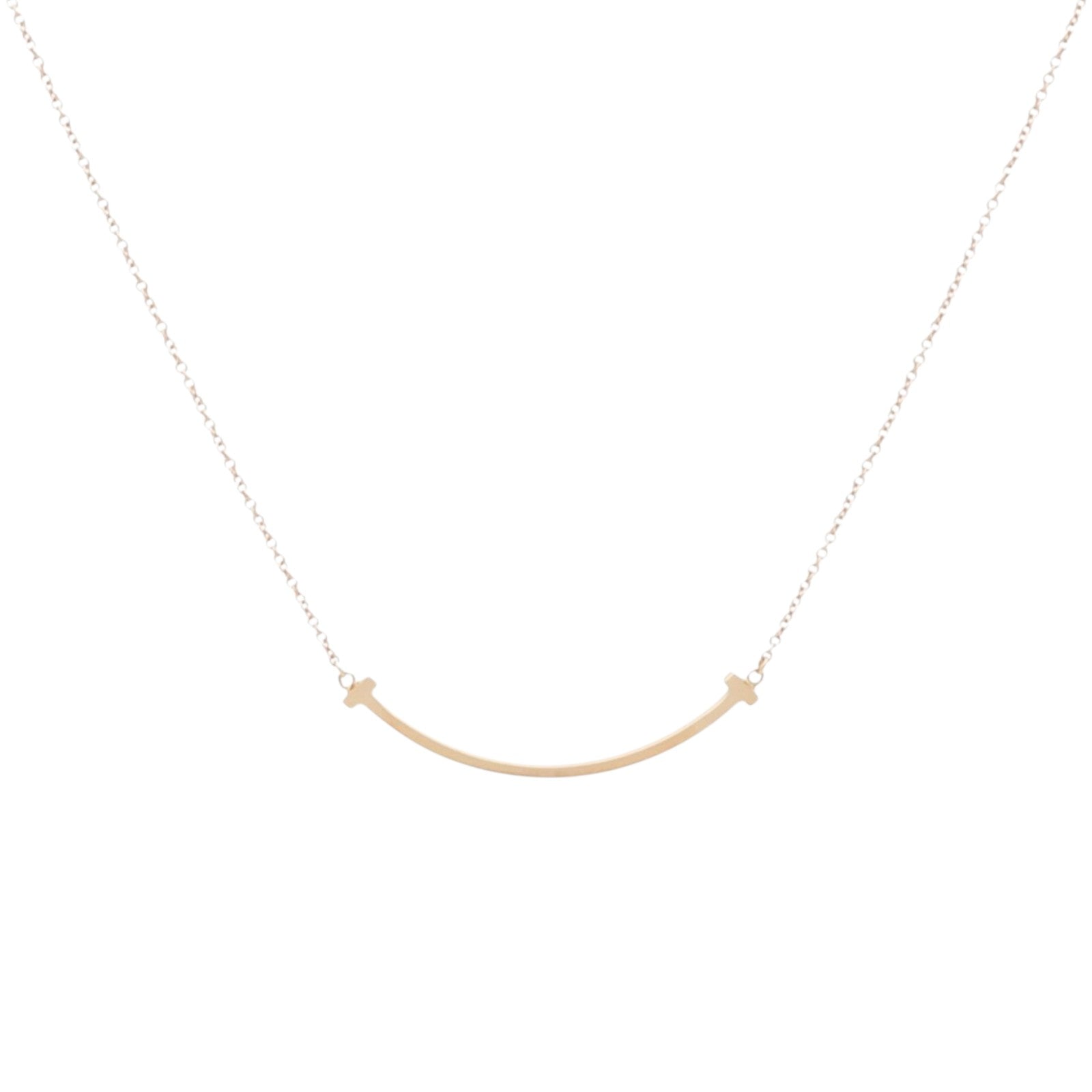 TIFFANY＆CO 18K玫瑰金T-Smile Necklace項鍊