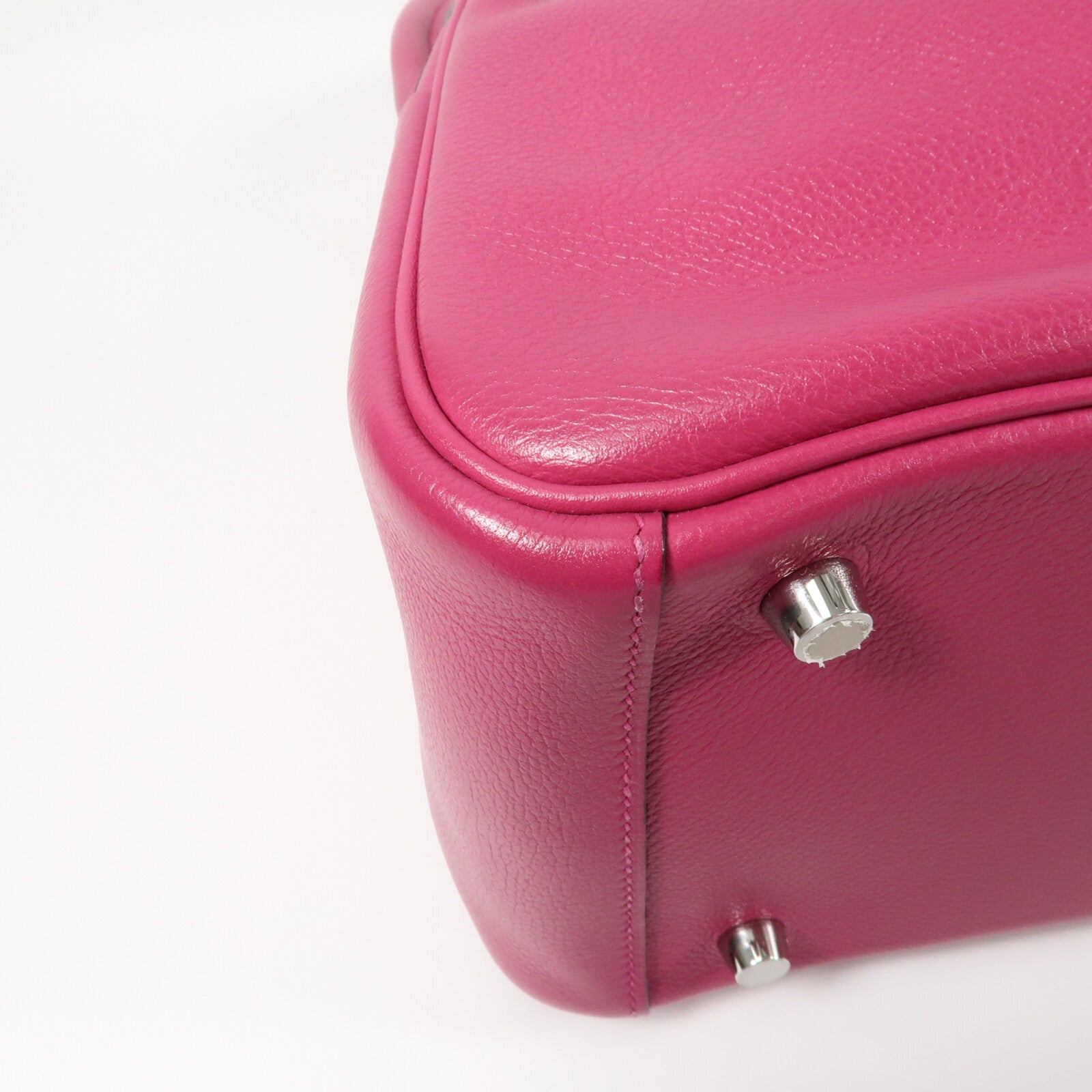 HERMES Evercolor皮革Lindy 26銀扣肩背袋Rose Purple