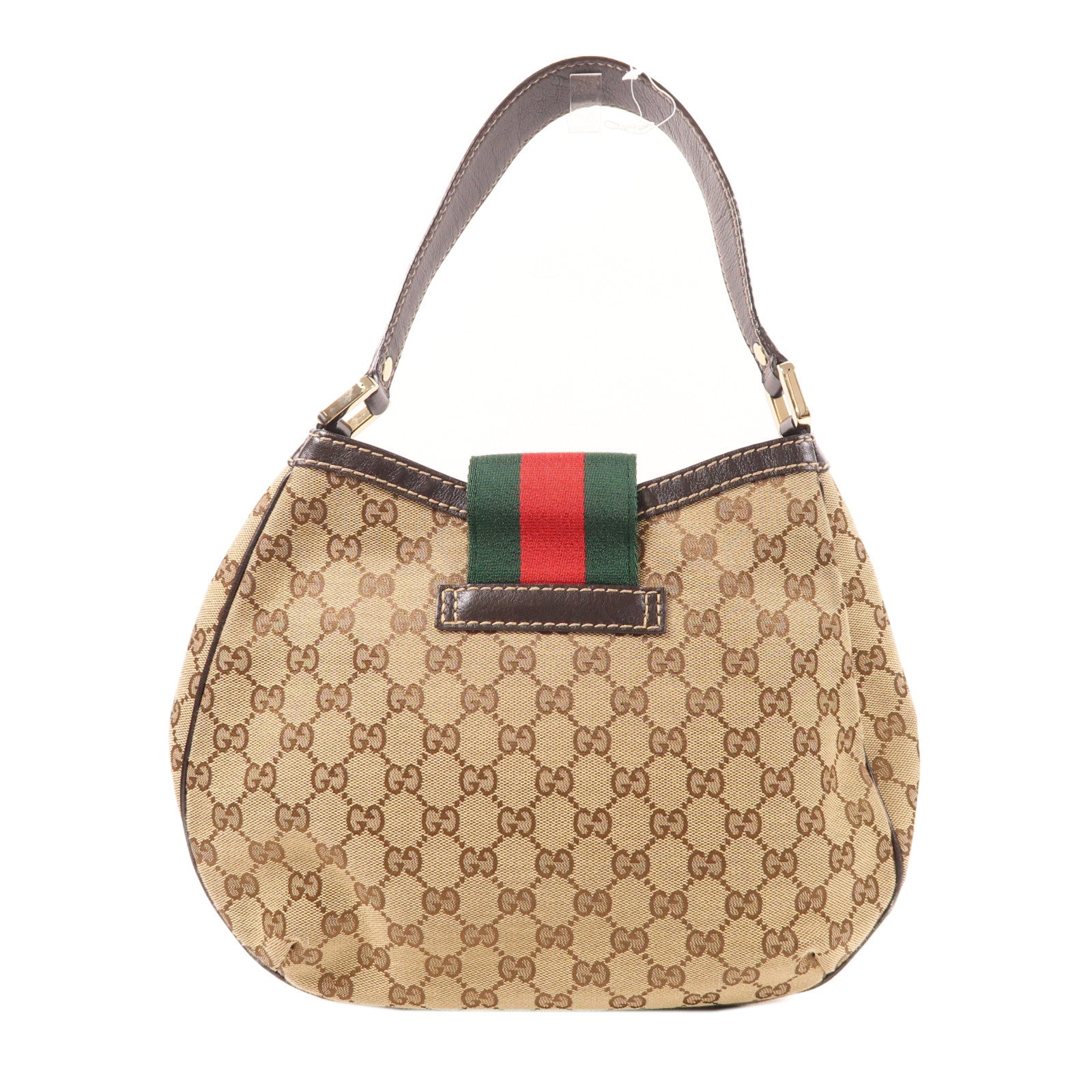 GUCCI 帆布Shoulder Bag金扣肩背袋棕色