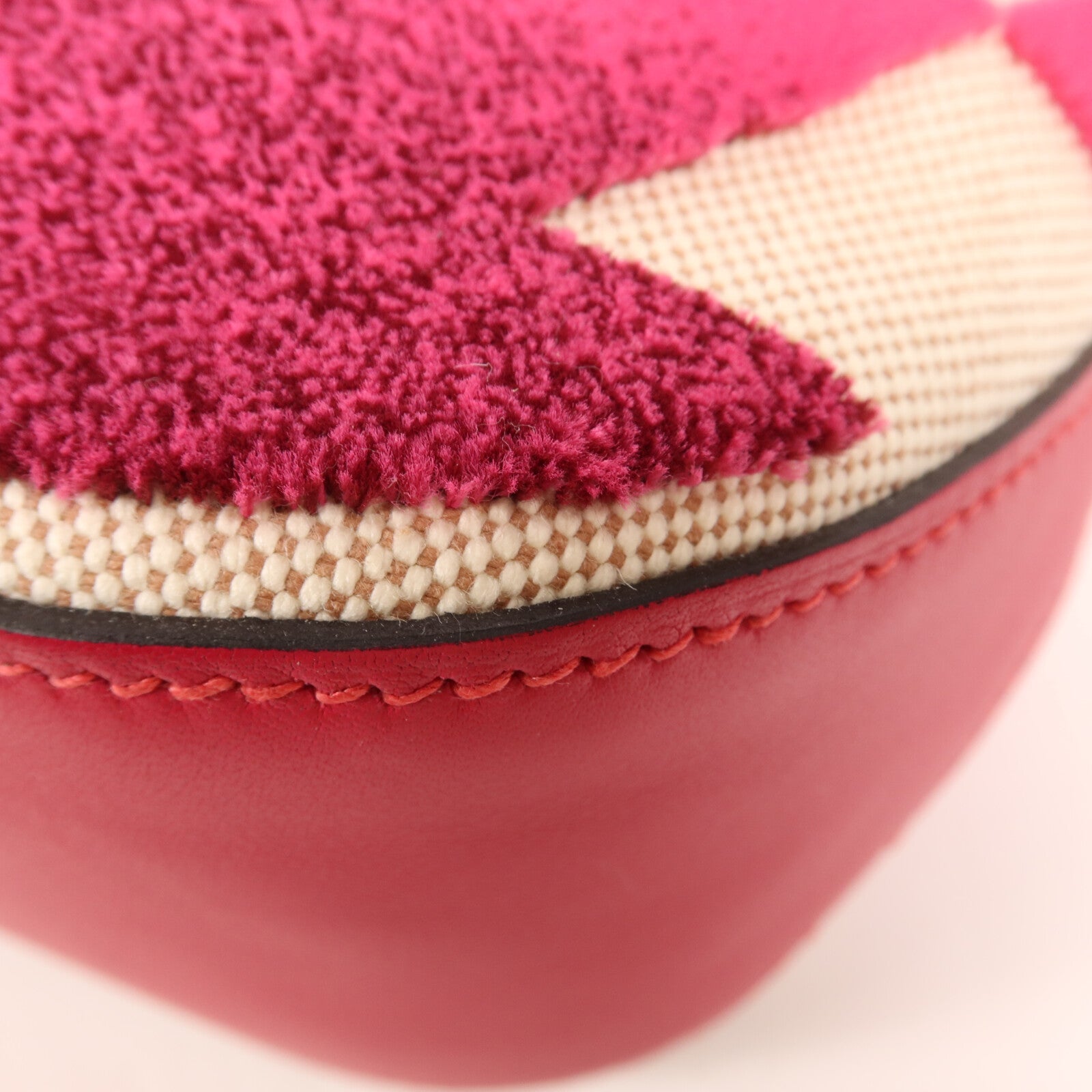 HERMES Toile H帆布/天鵝絨Cabas H En Biais 27手挽肩背兩用袋Framboise