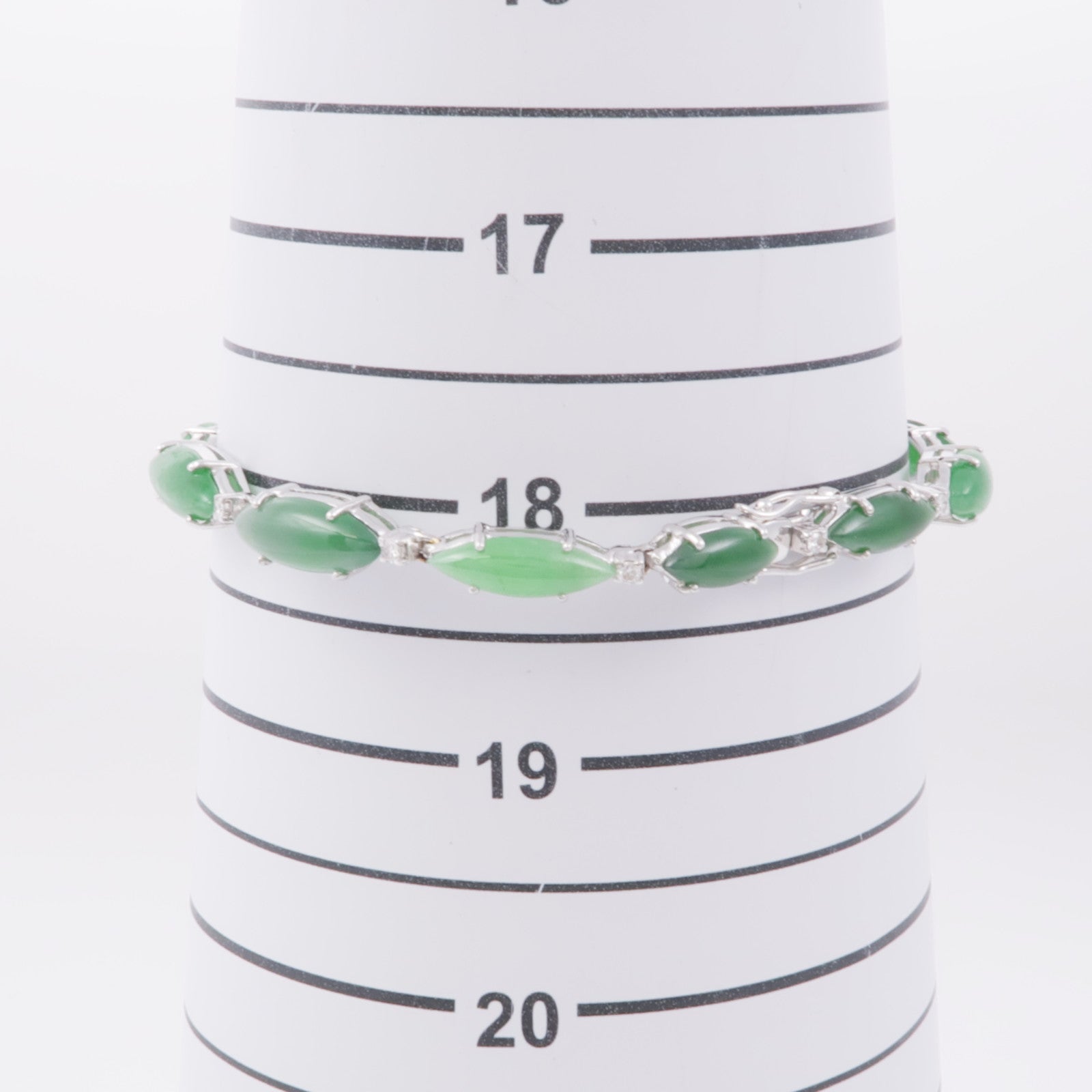 JEWELRY 18K白金Jade Diamond Bracelet翡翠/鑽石手鐲