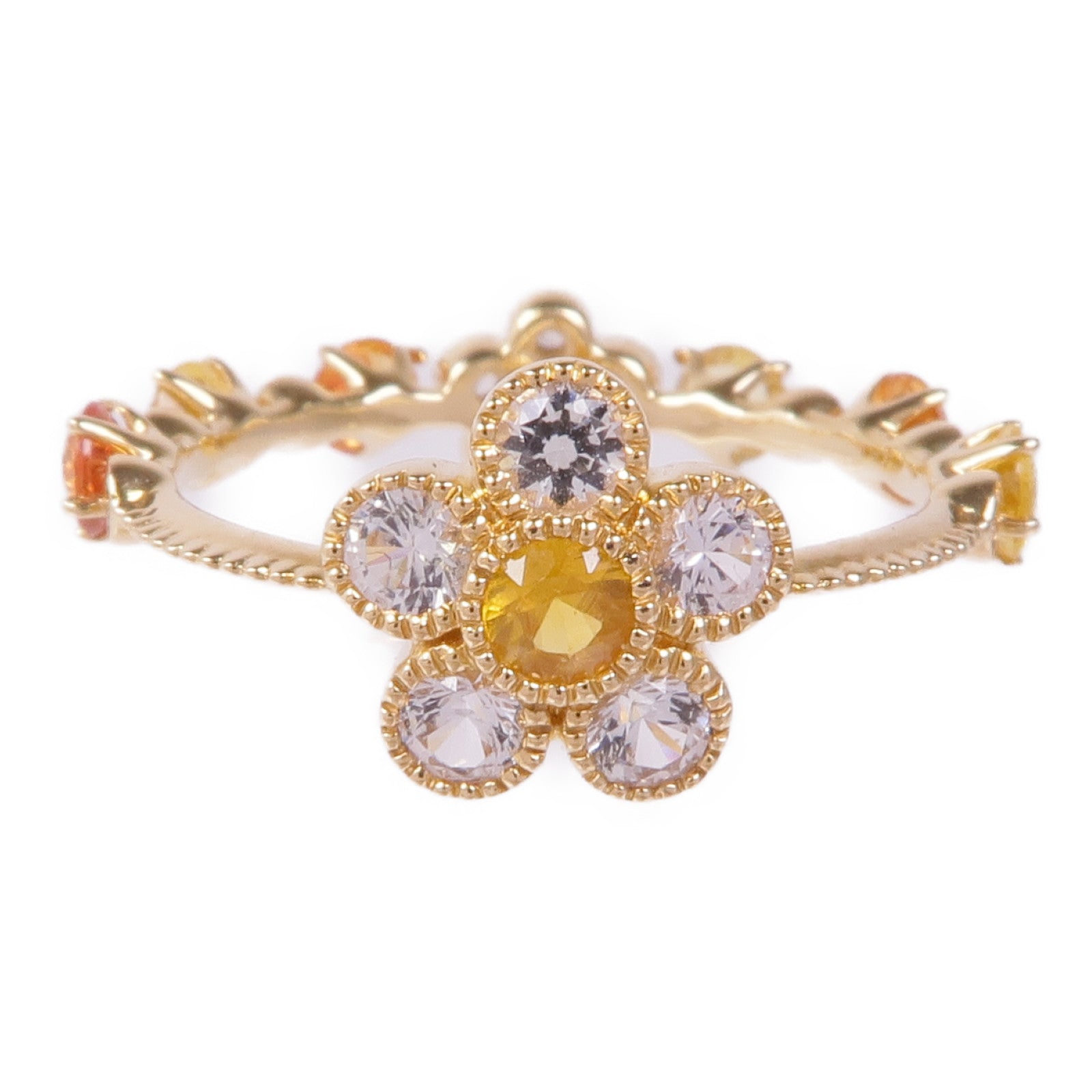 JEWELRY 18K黃金Sapphire Ring白色藍寶石戒指US#5.75