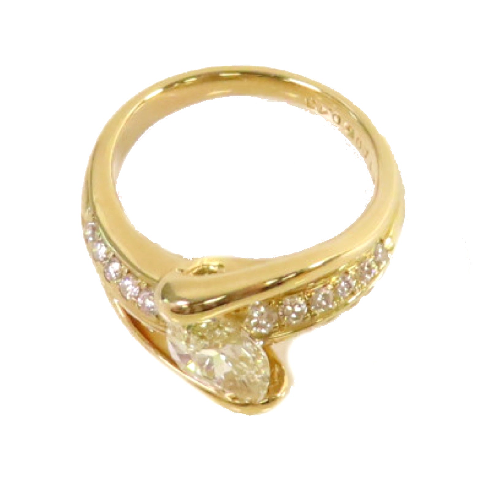 JEWELRY 【激減優惠】18K黃金/1.005ct/0.43ct鑽石Diamond Ring戒指US#5.5