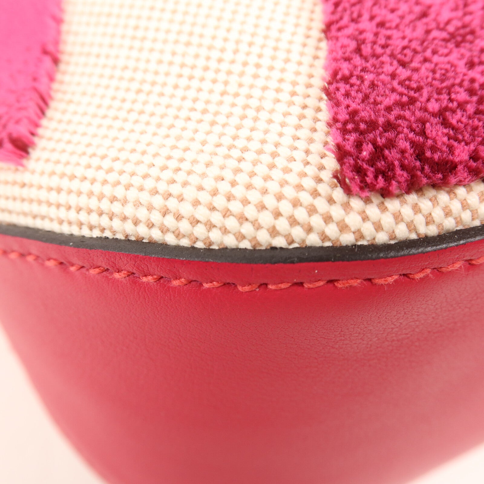 HERMES Toile H帆布/天鵝絨Cabas H En Biais 27手挽肩背兩用袋Framboise