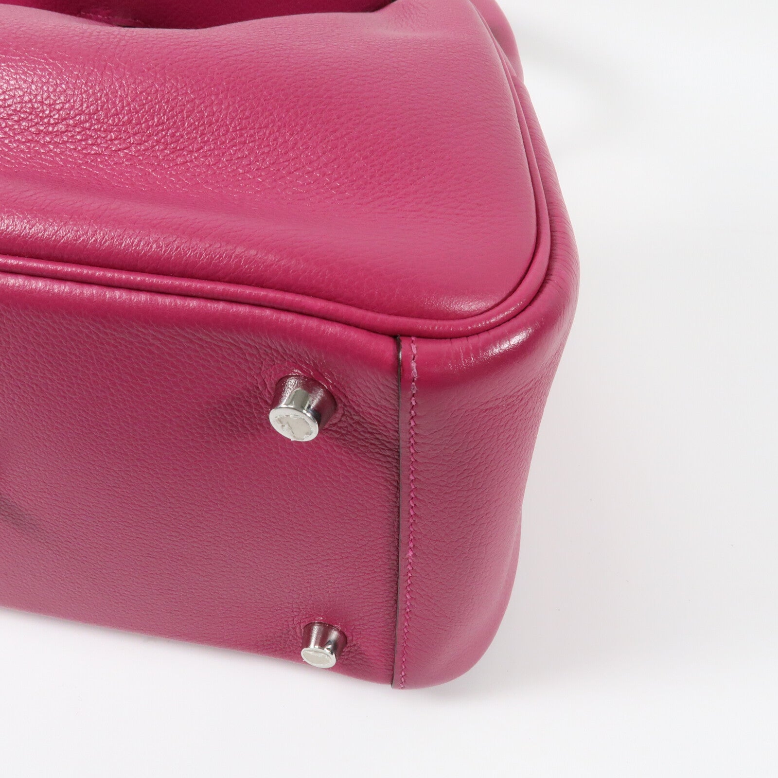 HERMES Evercolor皮革Lindy 26銀扣肩背袋Rose Purple