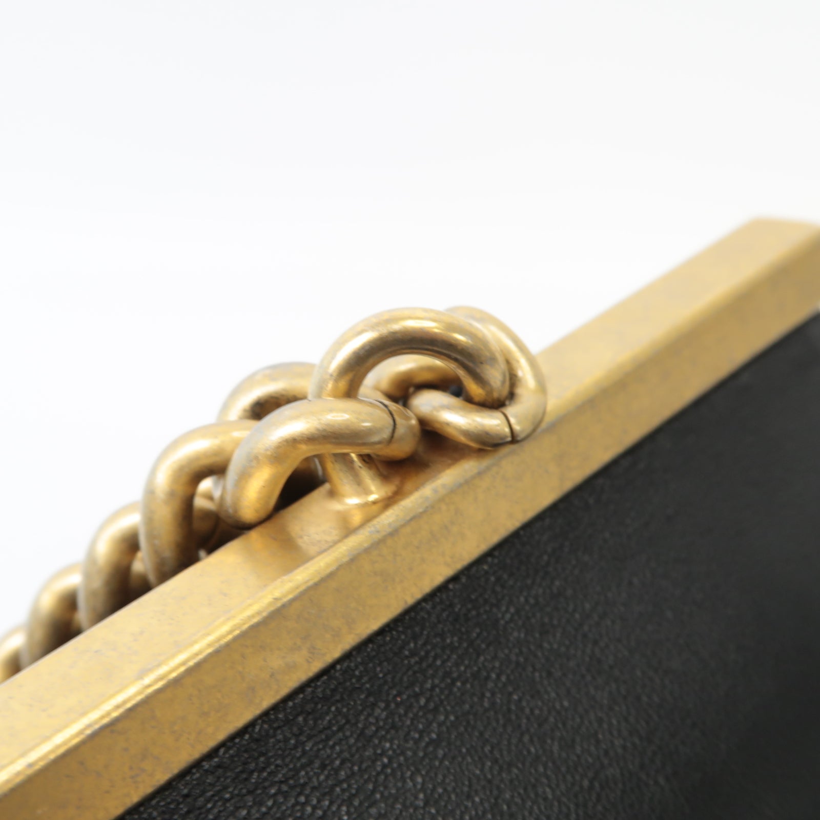 CHANEL 【激減優惠】菱格牛皮皮革2 Way Chain Shoulder金扣手挽肩背兩用鏈帶袋黑色