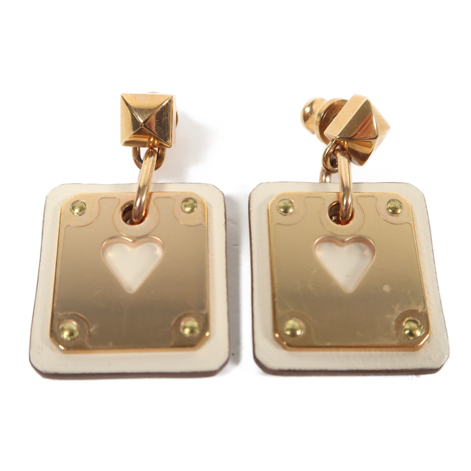 HERMES 【激減優惠】金屬Earrings耳環金色/米色
