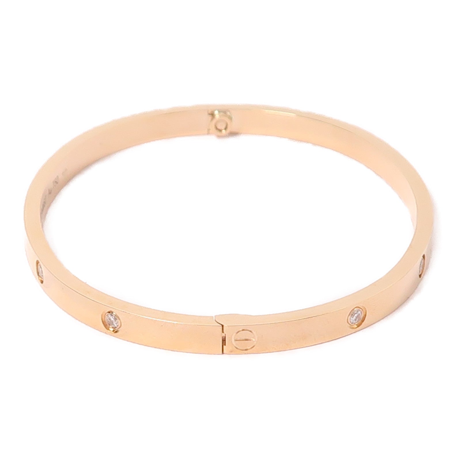 CARTIER 18K玫瑰金Love Bracelet Small Model 10 Diamonds鑽石手鐲#17