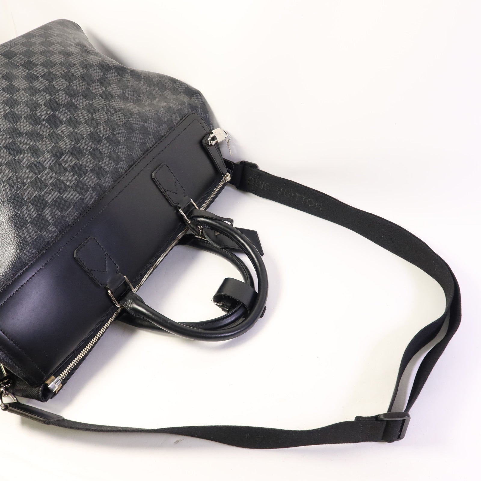 LOUIS VUITTON Damier Graphite Neo Greenwich銀扣手挽肩背兩用袋