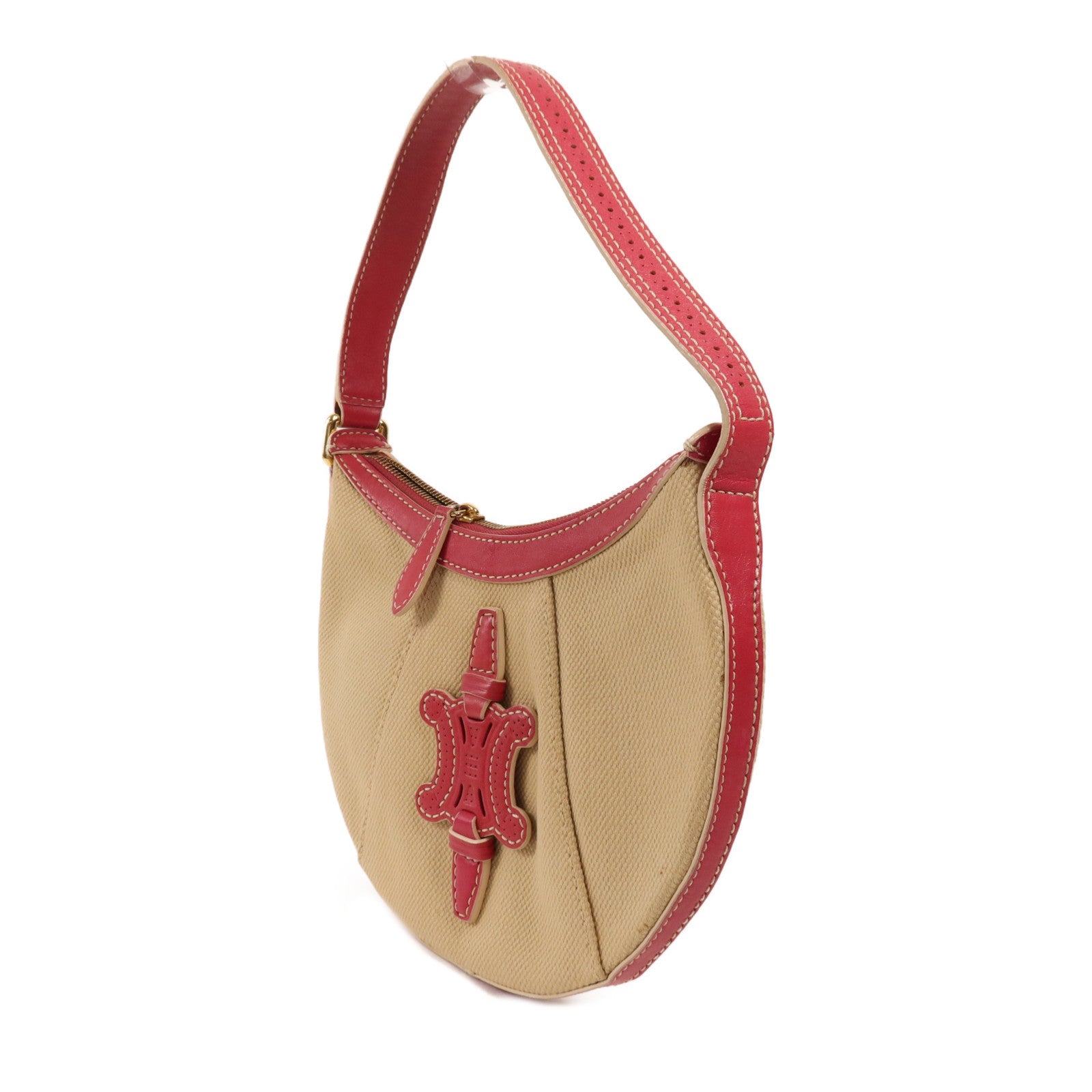 CELINE 帆布Shoulder Bag金扣肩背袋