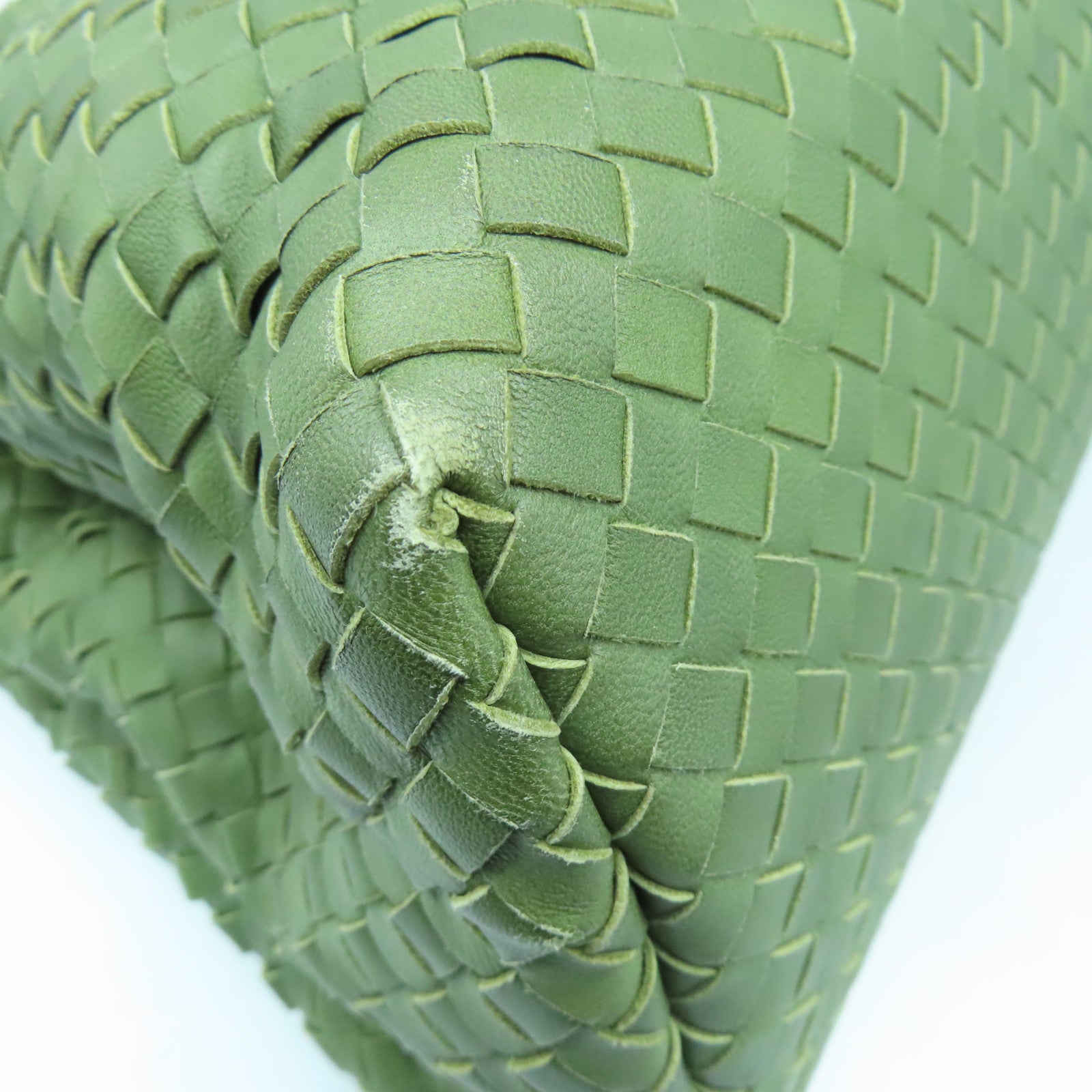BOTTEGA VENETA 【激減優惠】羊皮皮革Handbag金扣手挽袋綠色