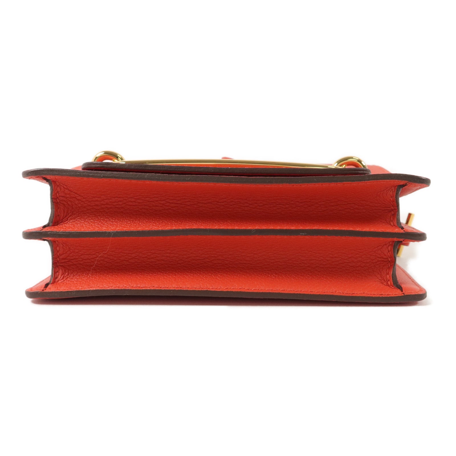 HERMES Evercolor皮革Roulis Mini肩背袋Rouge Tomate