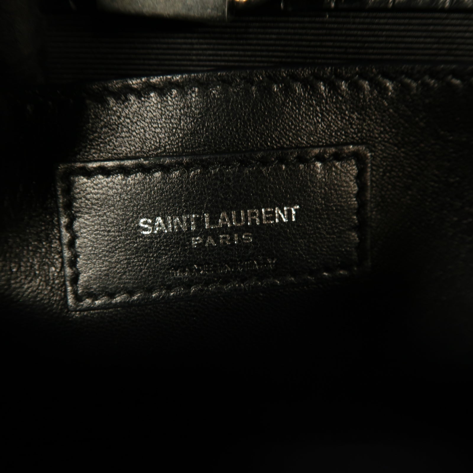 SAINT LAURENT 牛皮皮革Kate Bag銀扣鏈帶肩背袋黑色