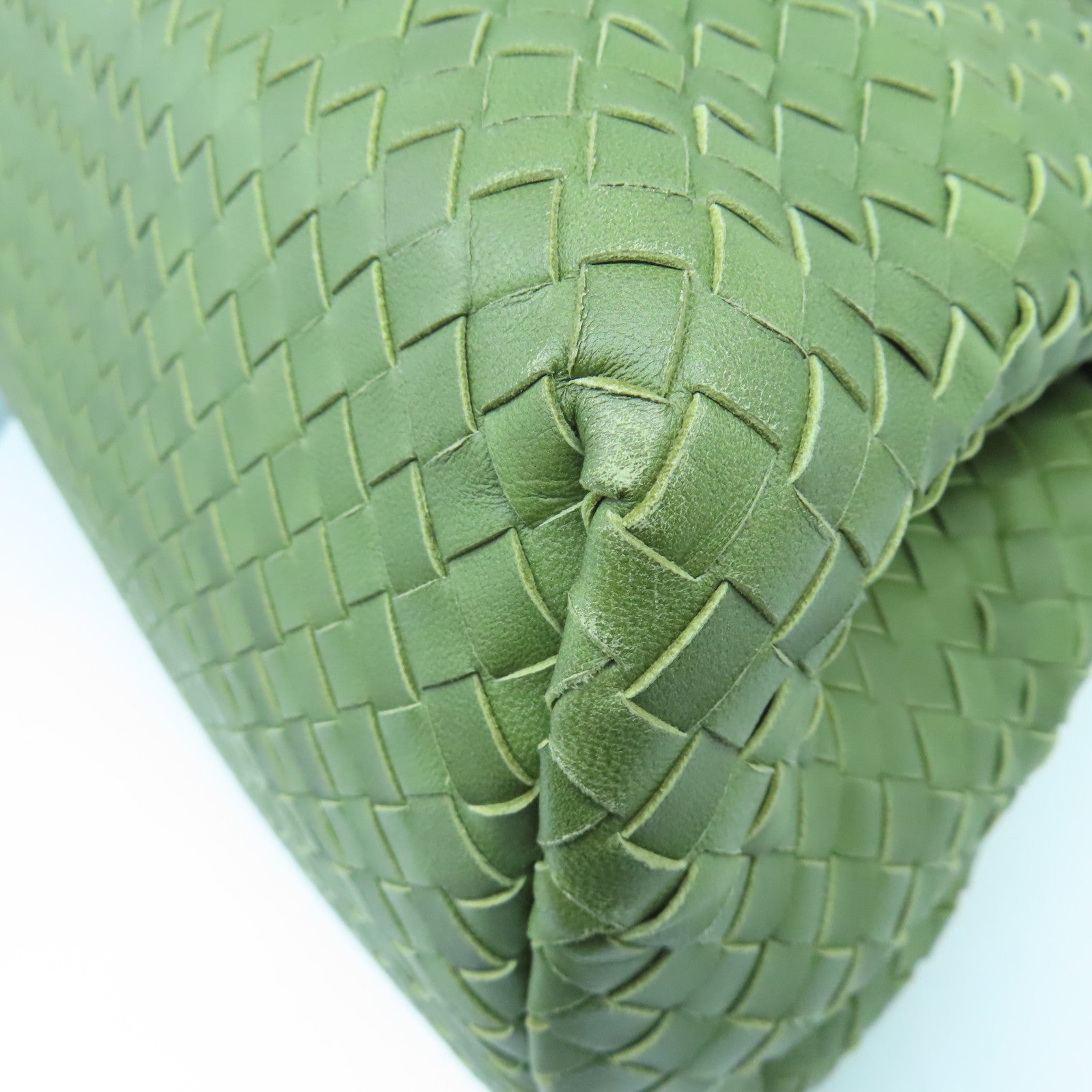 BOTTEGA VENETA 【激減優惠】羊皮皮革Handbag金扣手挽袋綠色