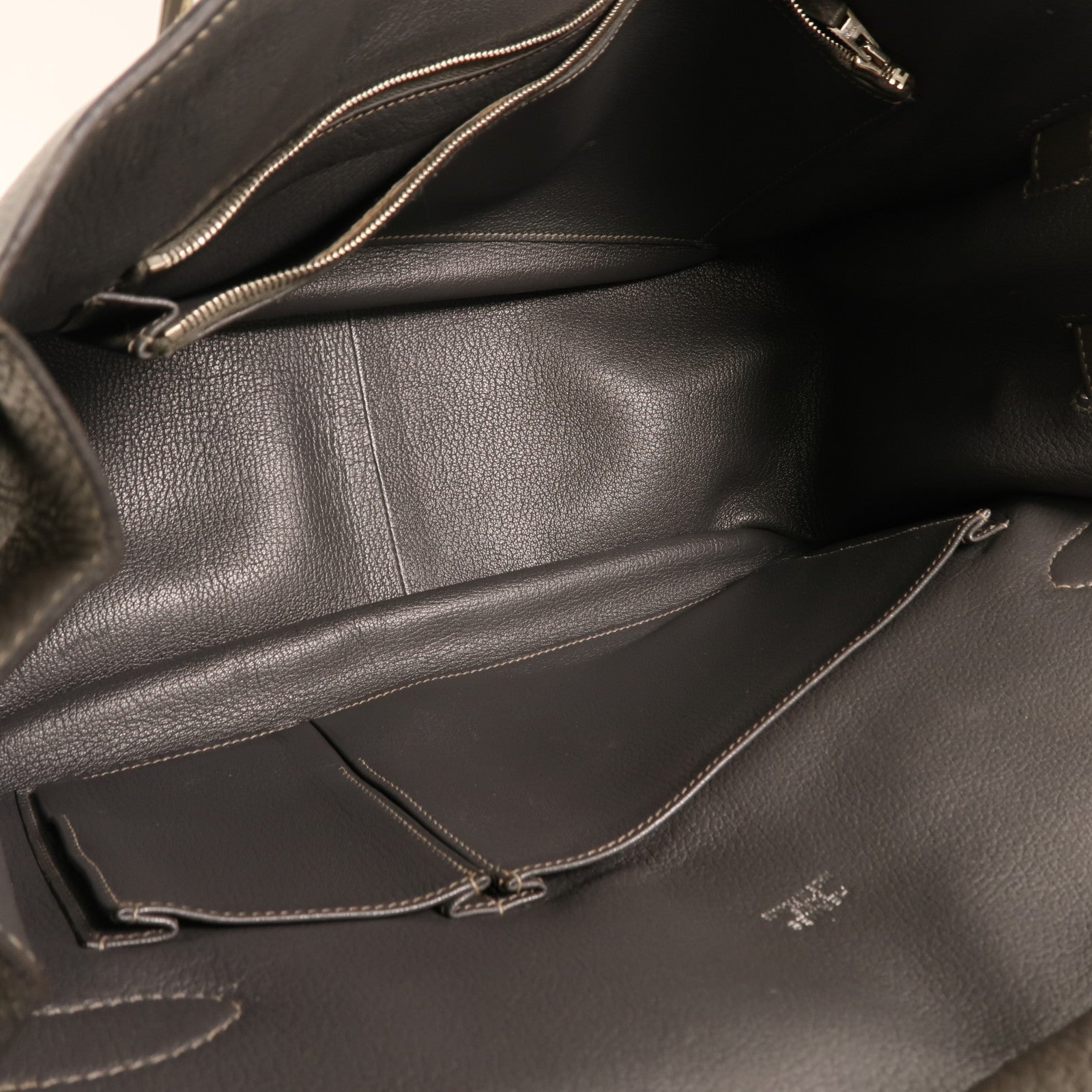 HERMES Togo皮革Jypesiere 37銀扣肩背袋Etain