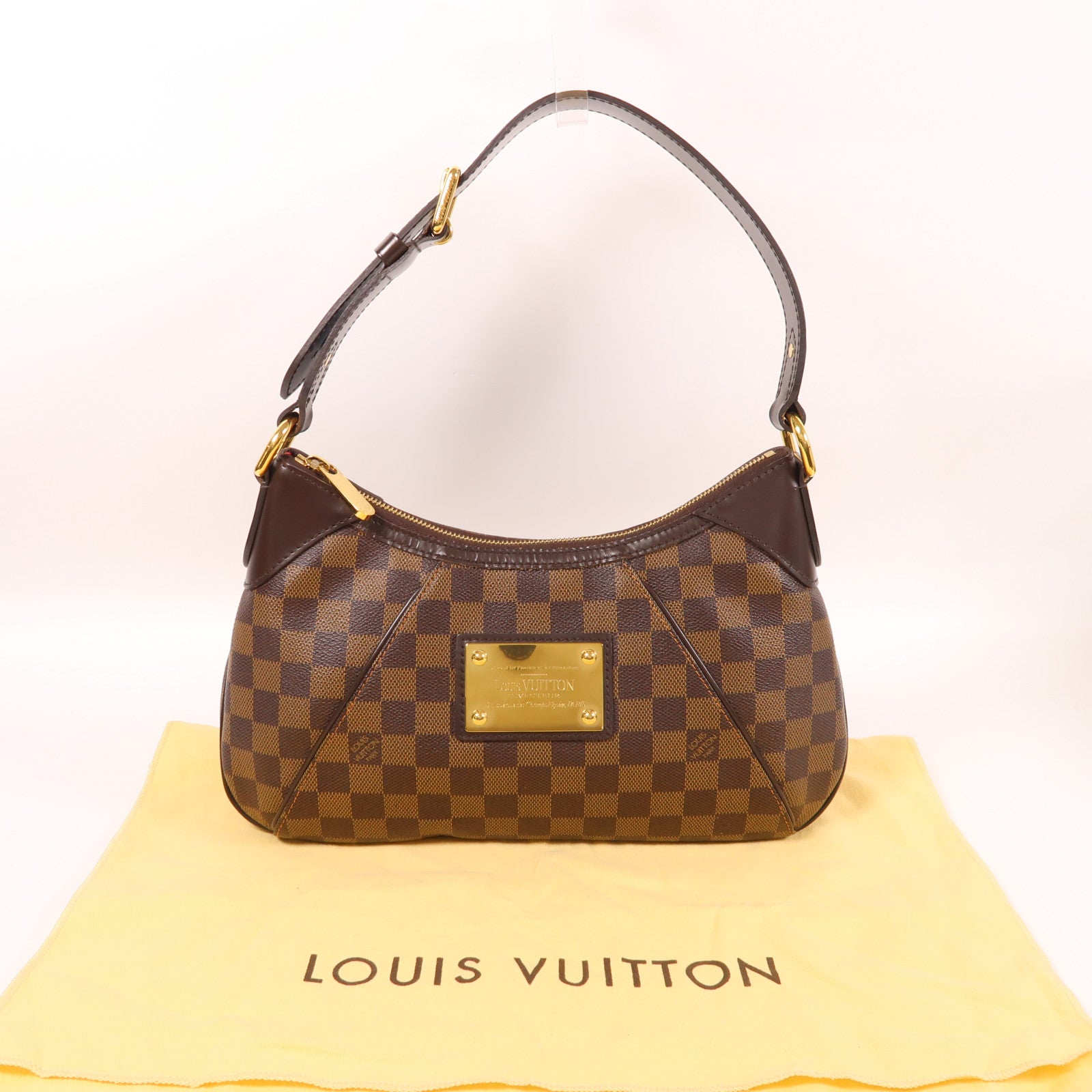 LOUIS VUITTON Damier Thames PM金扣肩背袋