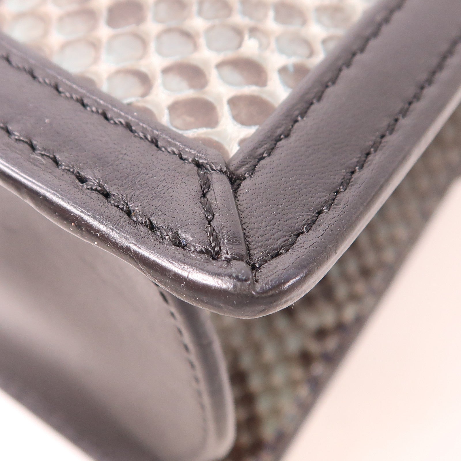 LOEWE 蛇皮皮革Barcelona銀扣肩背袋