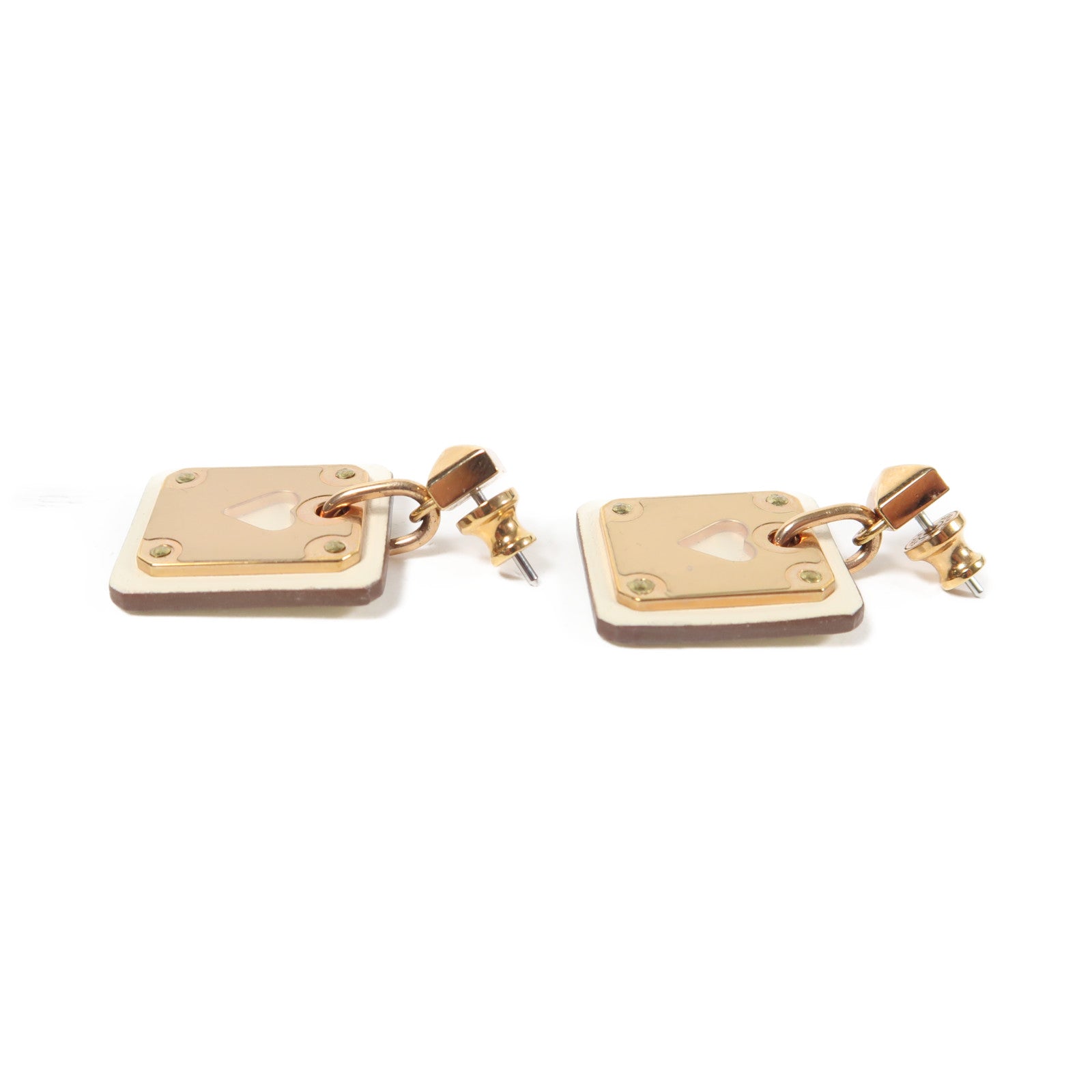 HERMES 【激減優惠】金屬Earrings耳環金色/米色