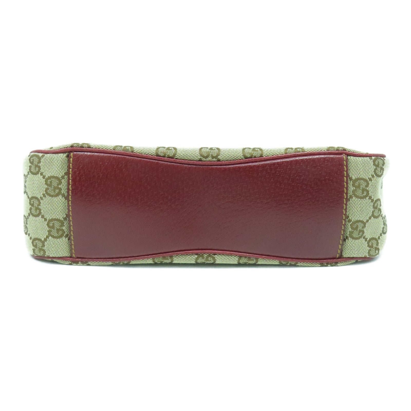 GUCCI 【清倉大減價】帆布/皮革Shoulder Bag銀扣肩背袋啡色/紅色