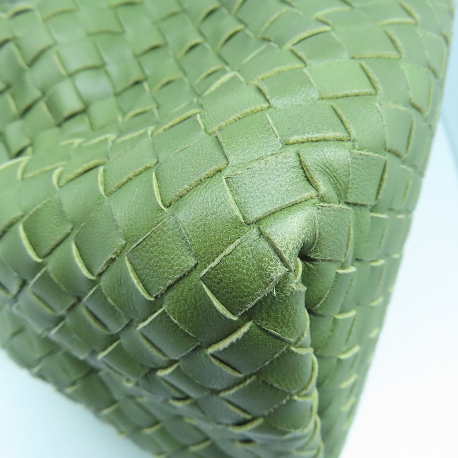 BOTTEGA VENETA 【激減優惠】羊皮皮革Handbag金扣手挽袋綠色