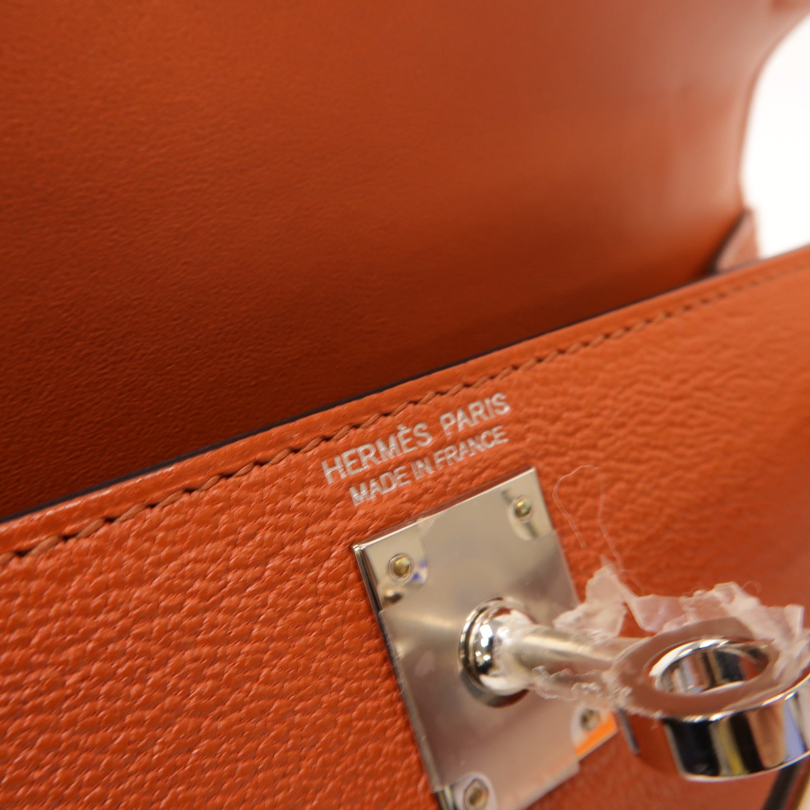 HERMES 【激減優惠】Chevre皮革Mini Kelly II銀扣手挽肩背兩用袋啡色