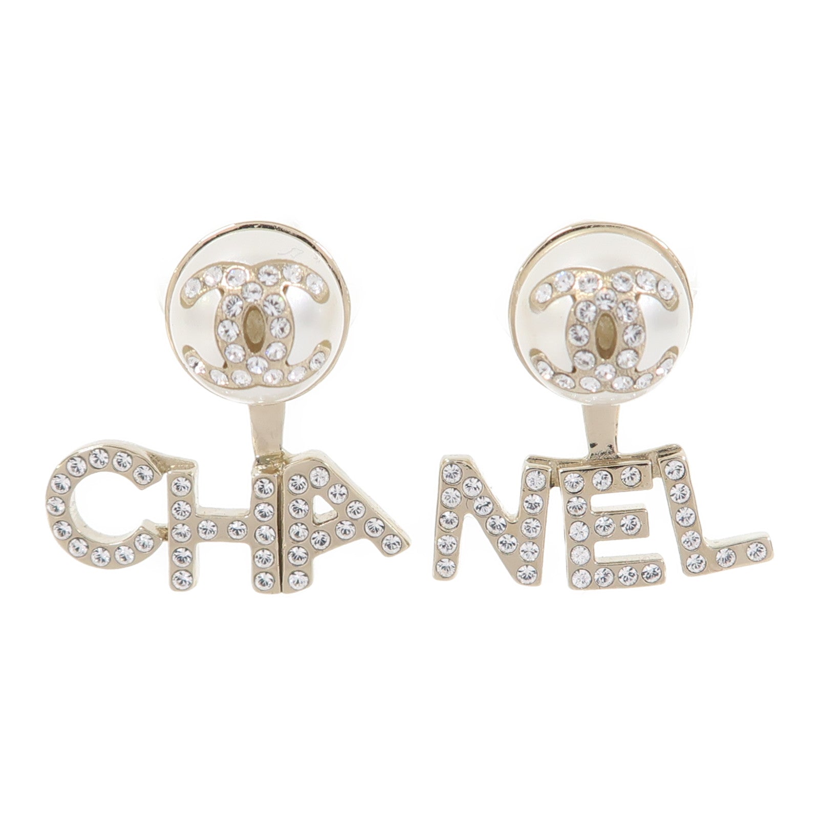 CHANEL 金屬/PVC Earrings耳環銀色