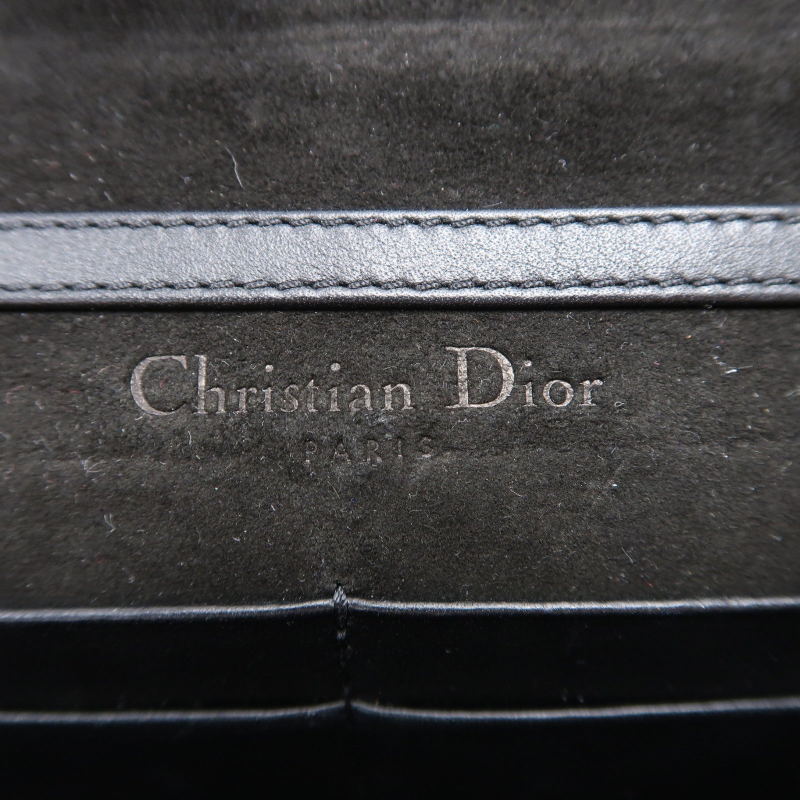 Dior 牛皮皮革Wallet On Chain銀扣鏈帶肩背袋黑色/白色