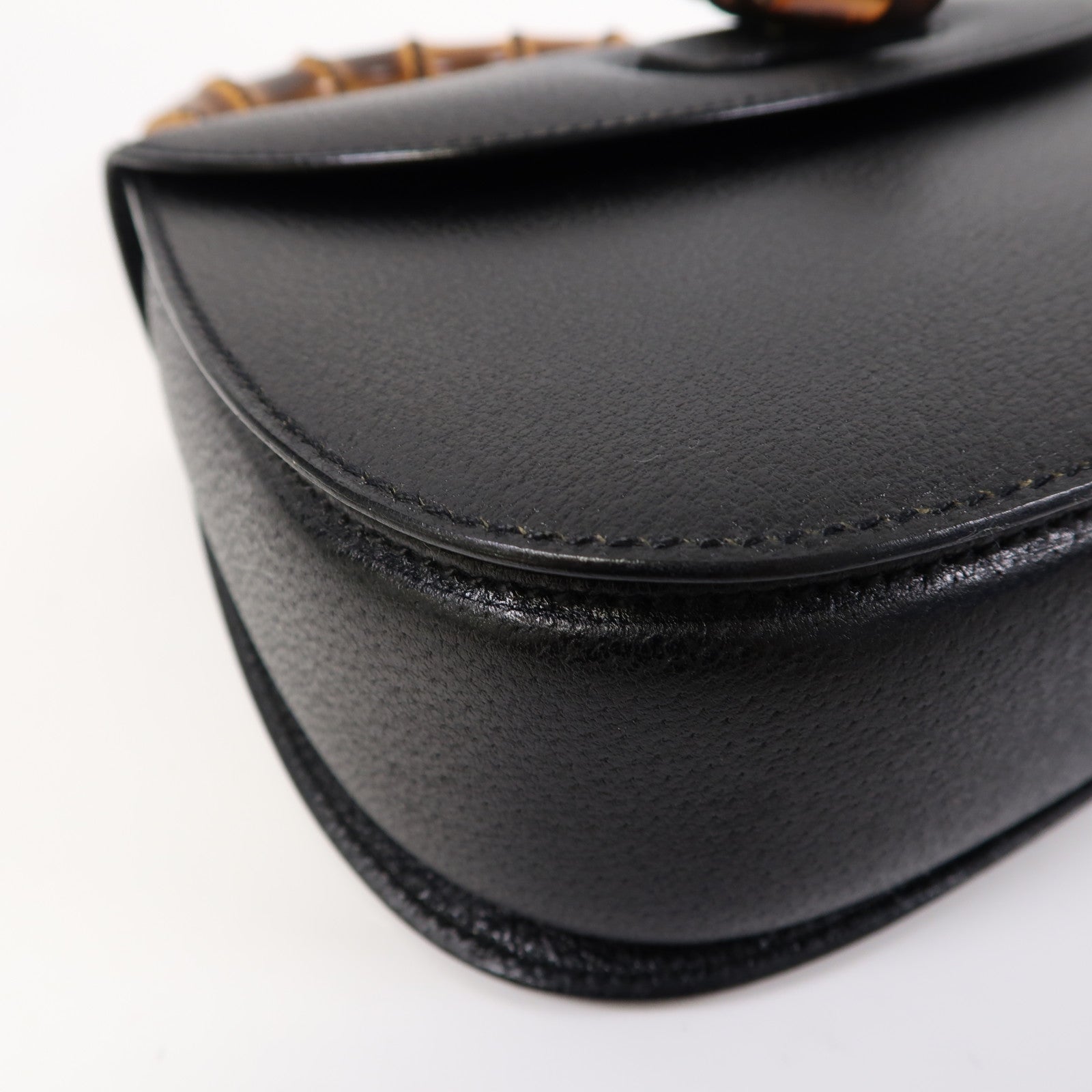 GUCCI 牛皮皮革Vintage Bamboo Bag手挽肩背兩用袋黑色