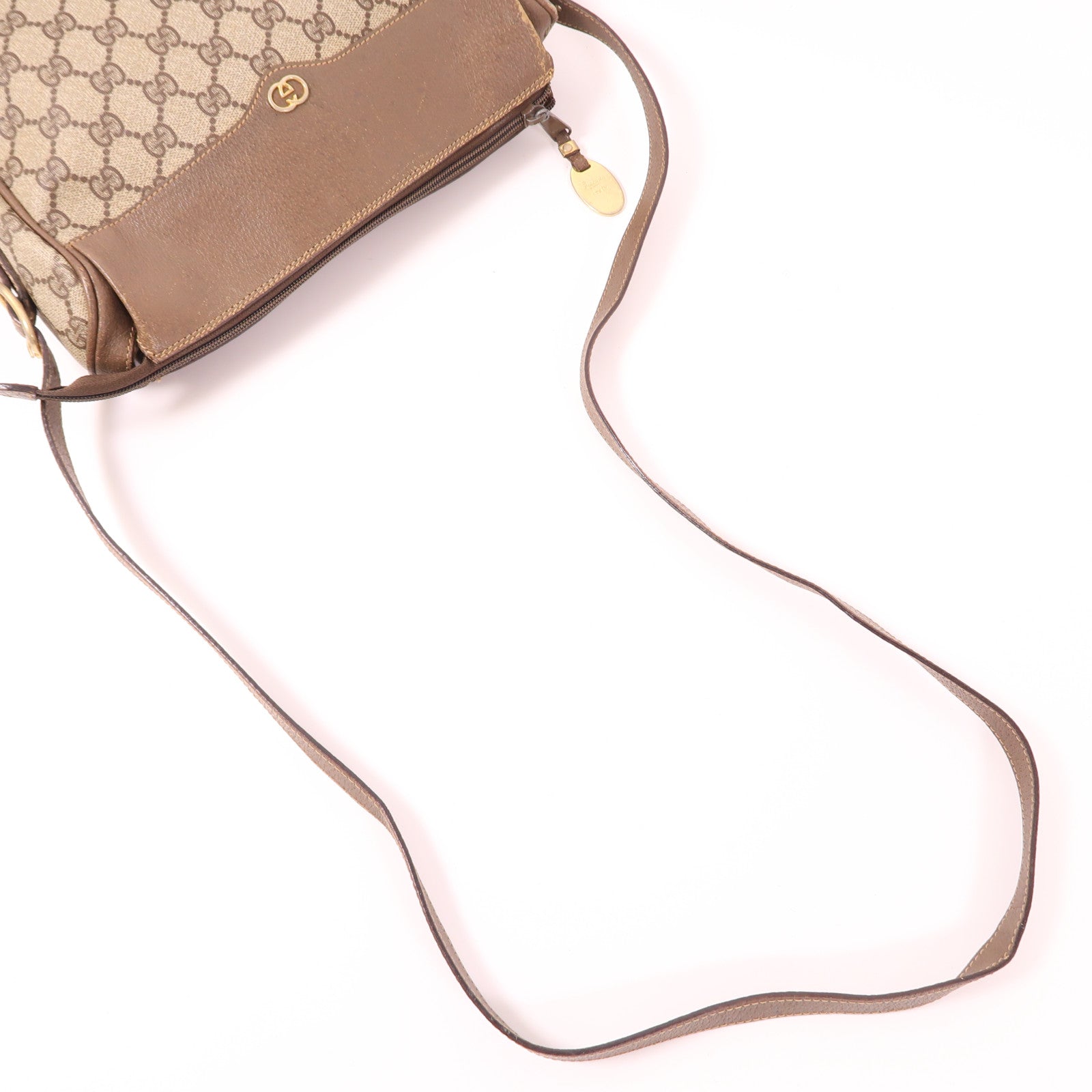 GUCCI 【激減優惠】塗層帆布Vintage Shoulder Bag金扣肩背袋