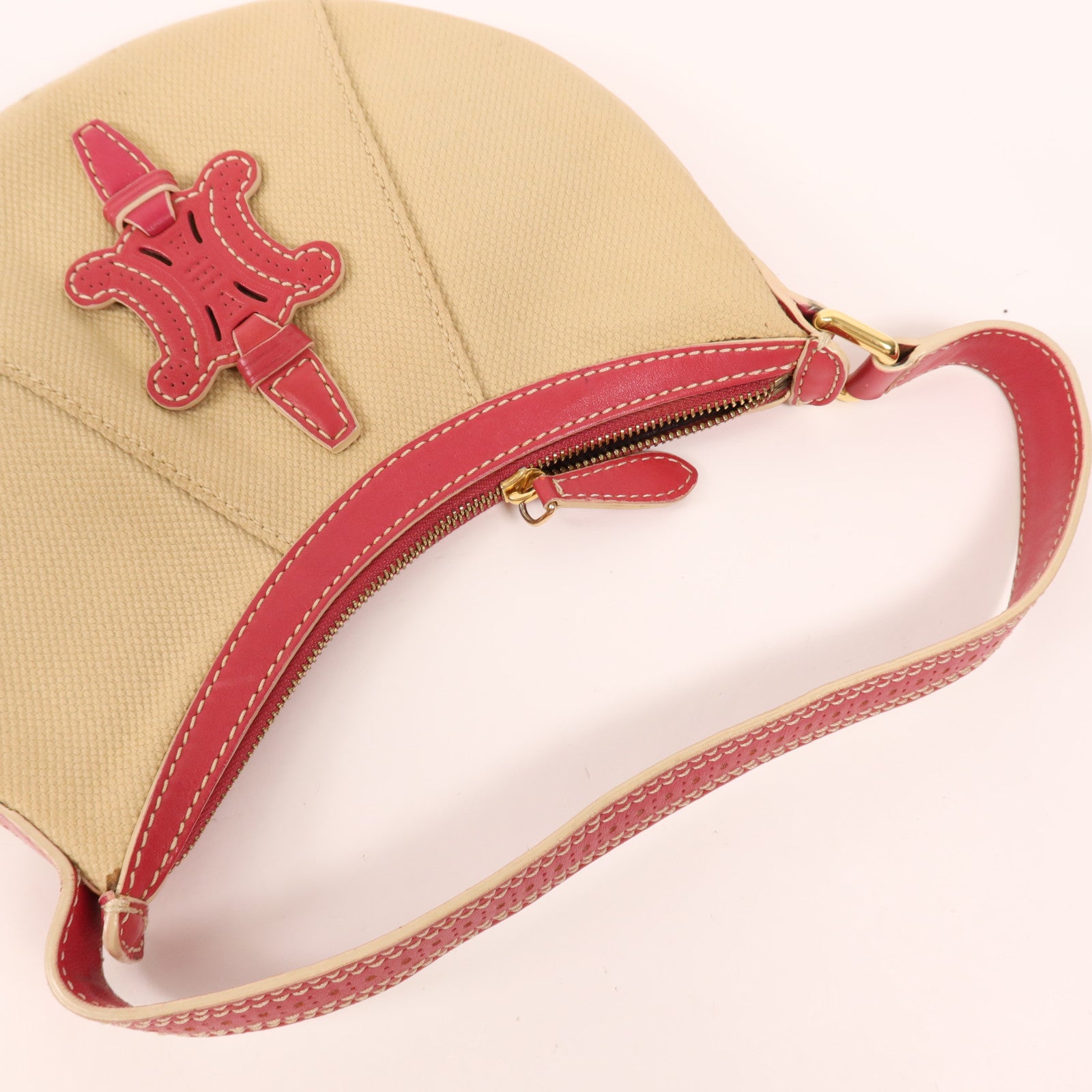 CELINE 帆布Shoulder Bag金扣肩背袋