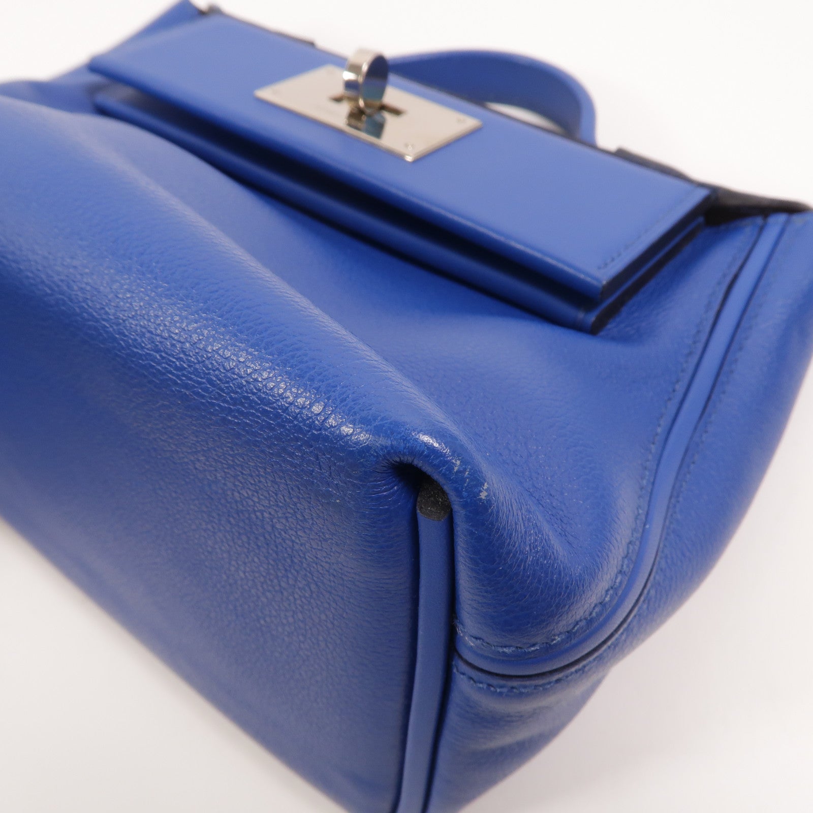 HERMES Evercolor皮革24/24 Mini手挽肩背兩用袋Bleu France