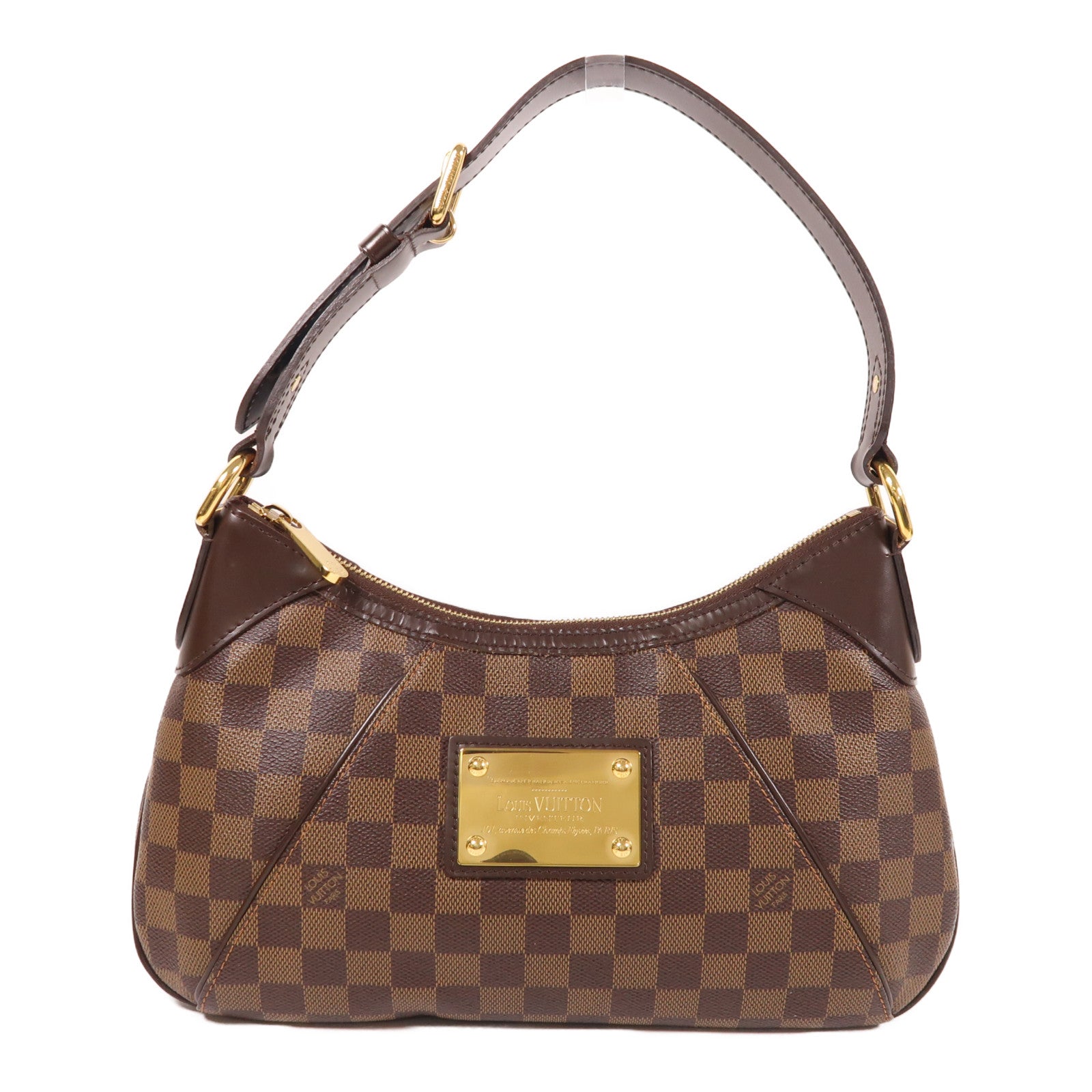 LOUIS VUITTON Damier Thames PM金扣肩背袋