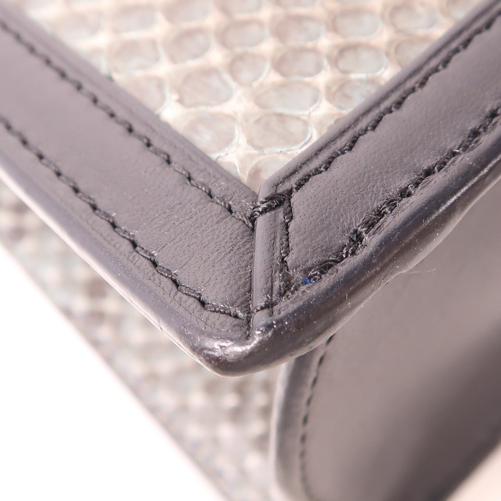 LOEWE 蛇皮皮革Barcelona銀扣肩背袋