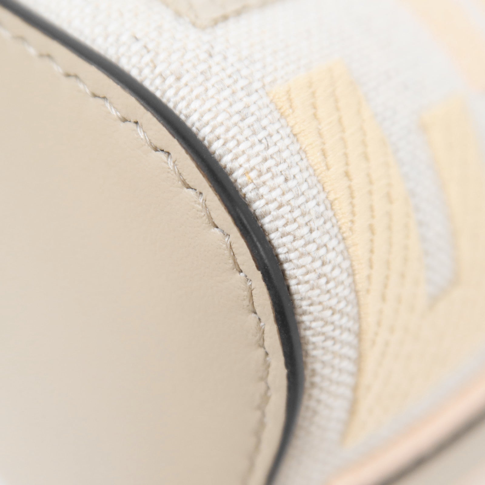 FENDI 帆布/牛皮皮革Mini Mon Tresor金扣手挽肩背兩用袋