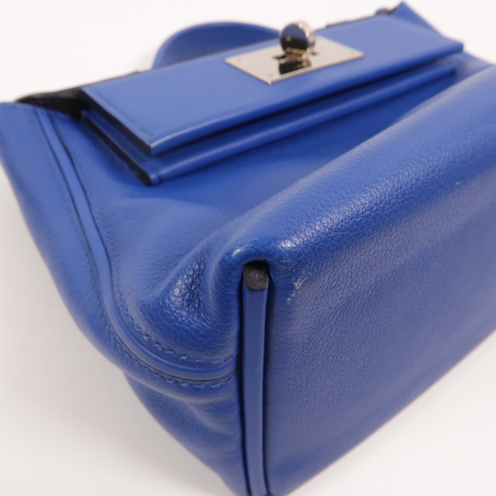 HERMES Evercolor皮革24/24 Mini手挽肩背兩用袋Bleu France