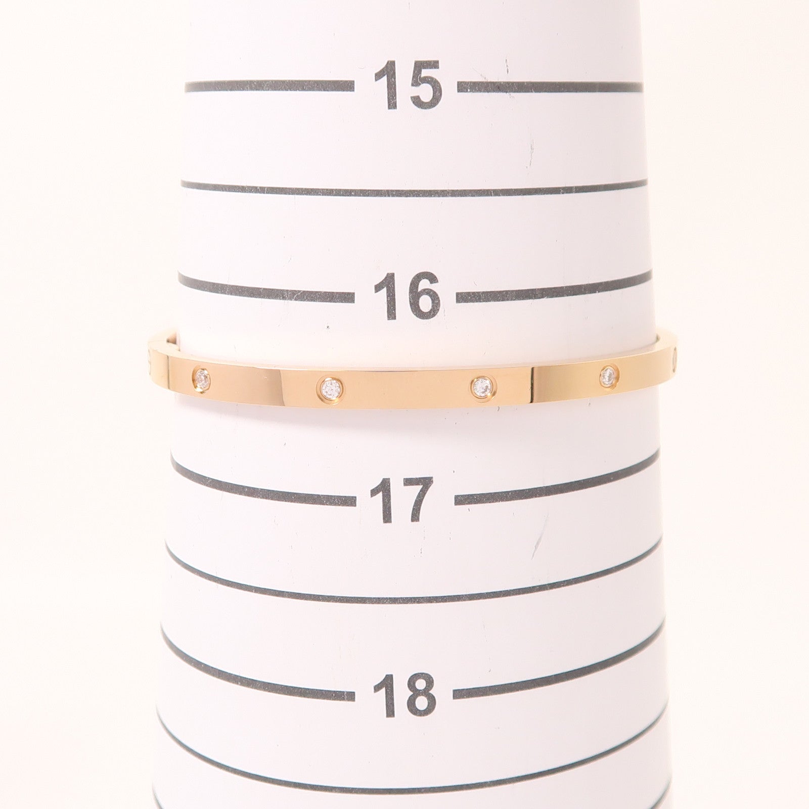 CARTIER 18K玫瑰金Love Bracelet Small Model 10 Diamonds鑽石手鐲#17